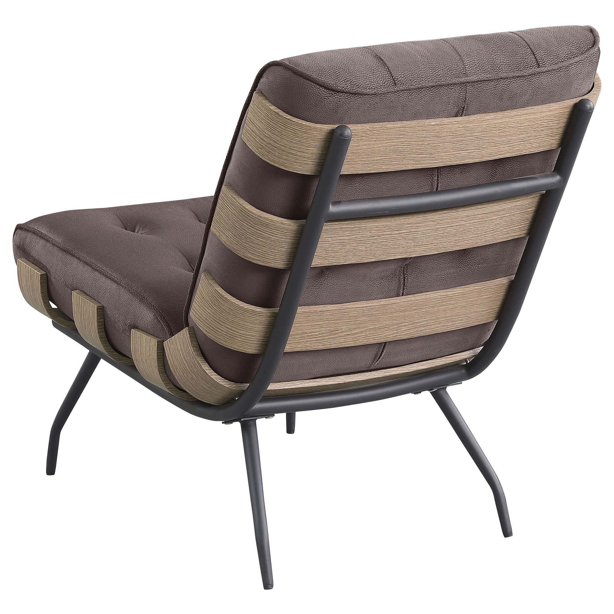 Staten - Upholstered Armless Accent Chair - Dark Brown - Image 2