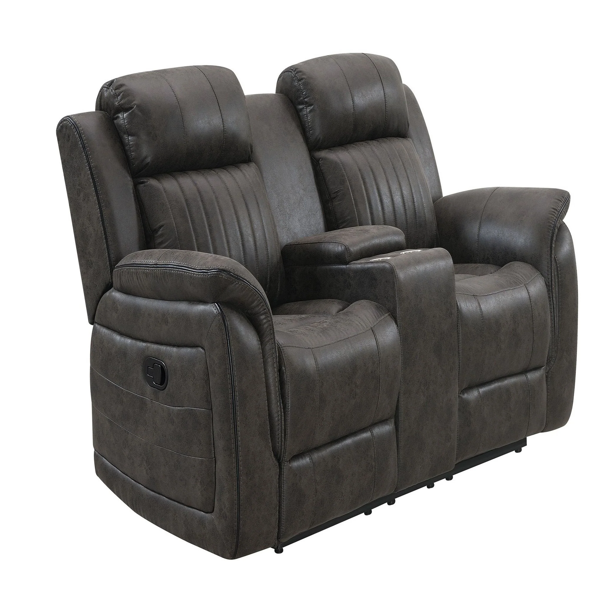 Steban - Console Reclining Loveseat - Gray - Image 4