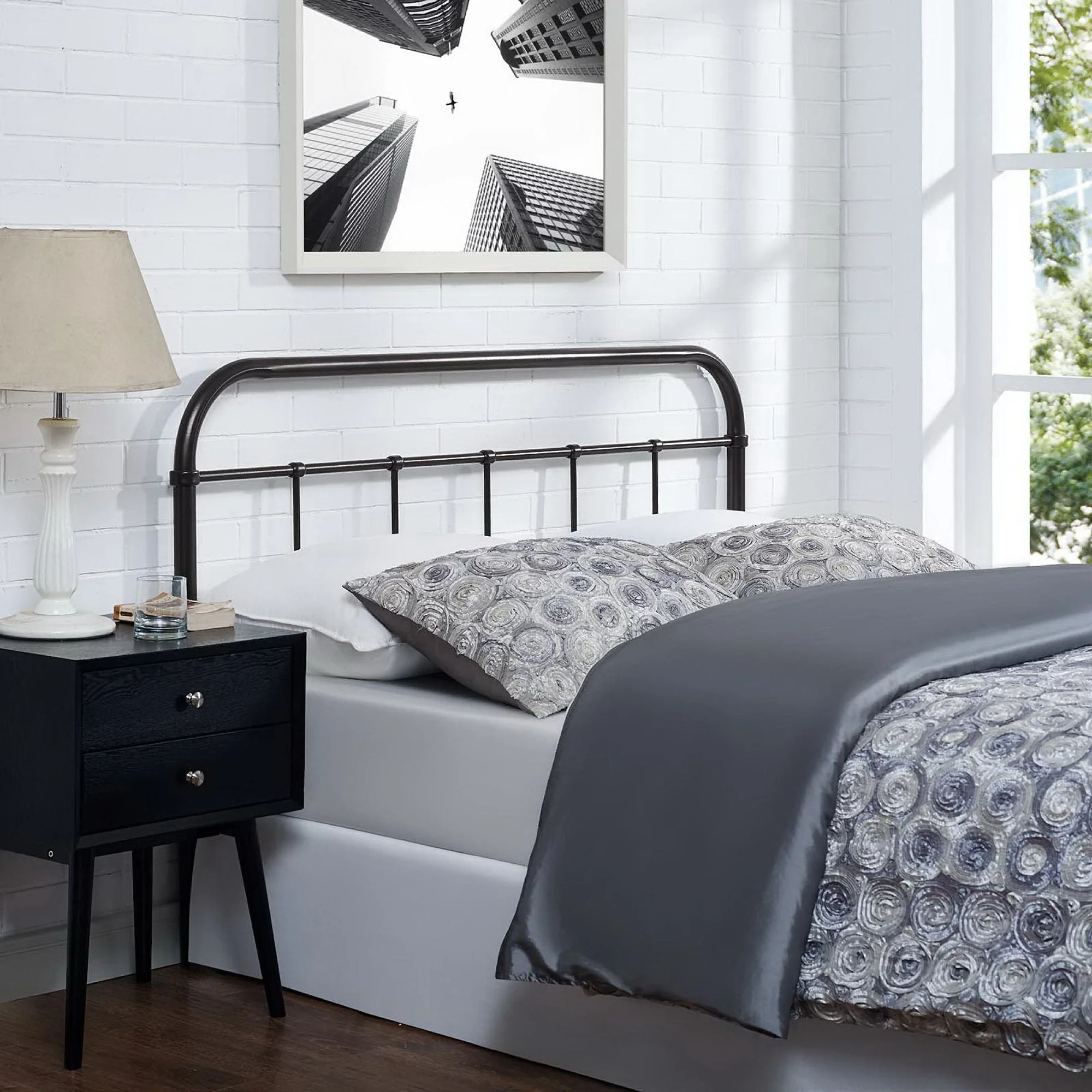 Steel Headboard with Vintage Tubular Design - Image 35