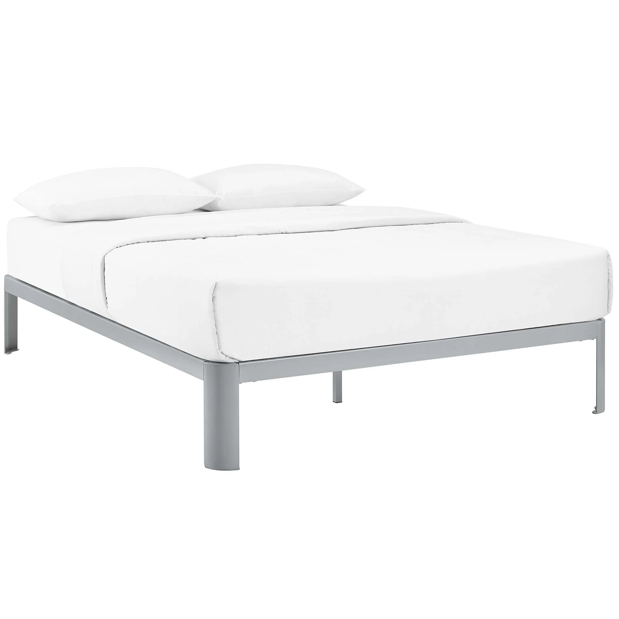 Steel Platform Bed Frame with Wood Slat Support - Image 26