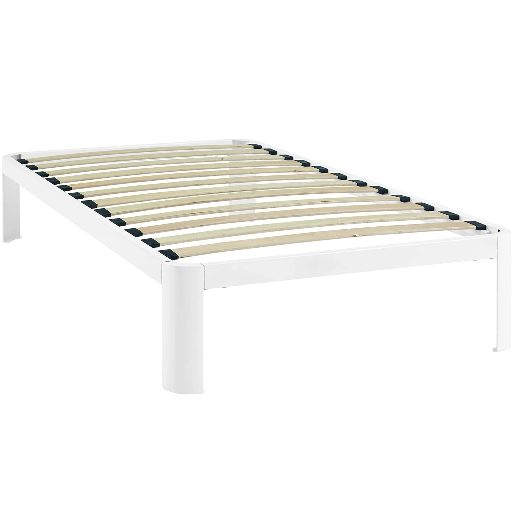 Steel Platform Bed Frame with Wood Slat Support - Image 3