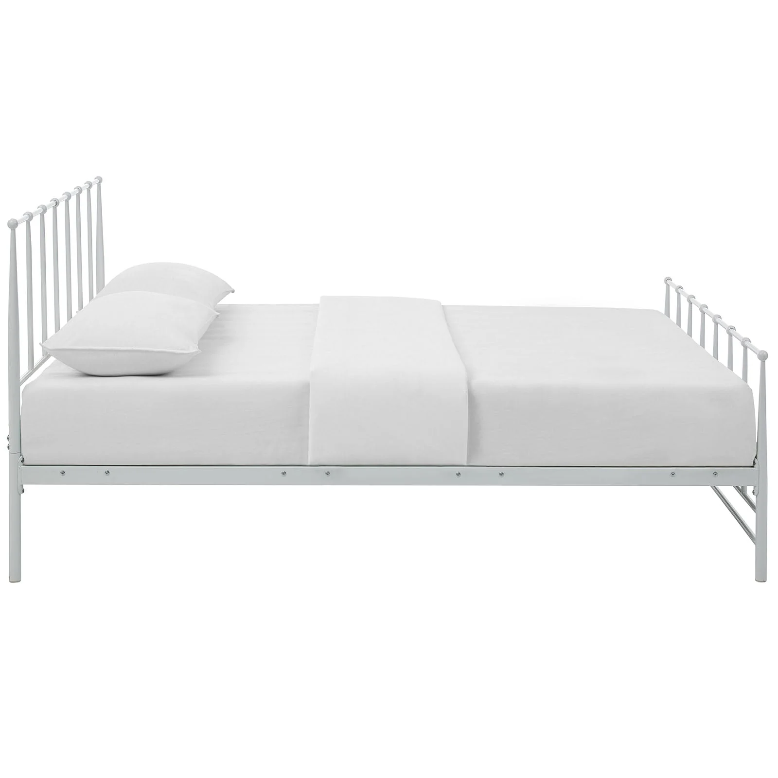 Steel Platform Bed with Integrated Headboard and Footboard - Image 27