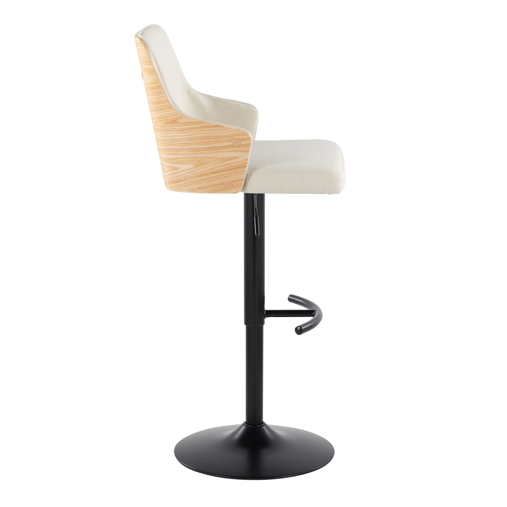 Stella - Contemporary Adjustable Barstool Stool With Swivel And Rounded T Footrest (Set of 2) - Image 10
