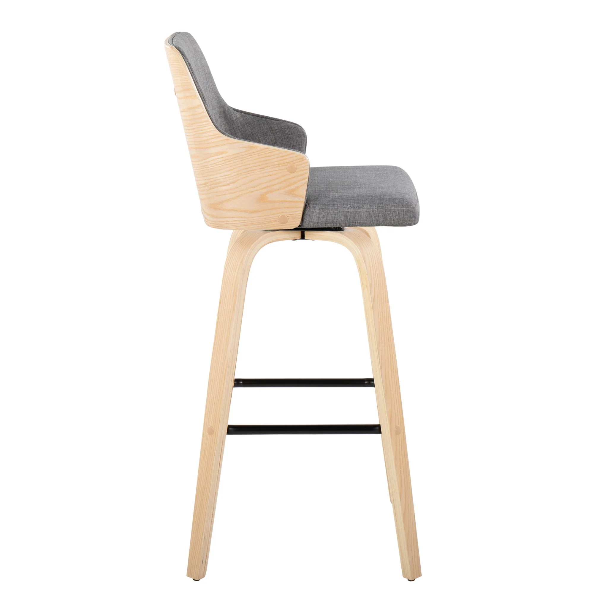 Stella - Contemporary Fixed Height Barstool With Swivel Square Footrest (Set of 2) - Image 10