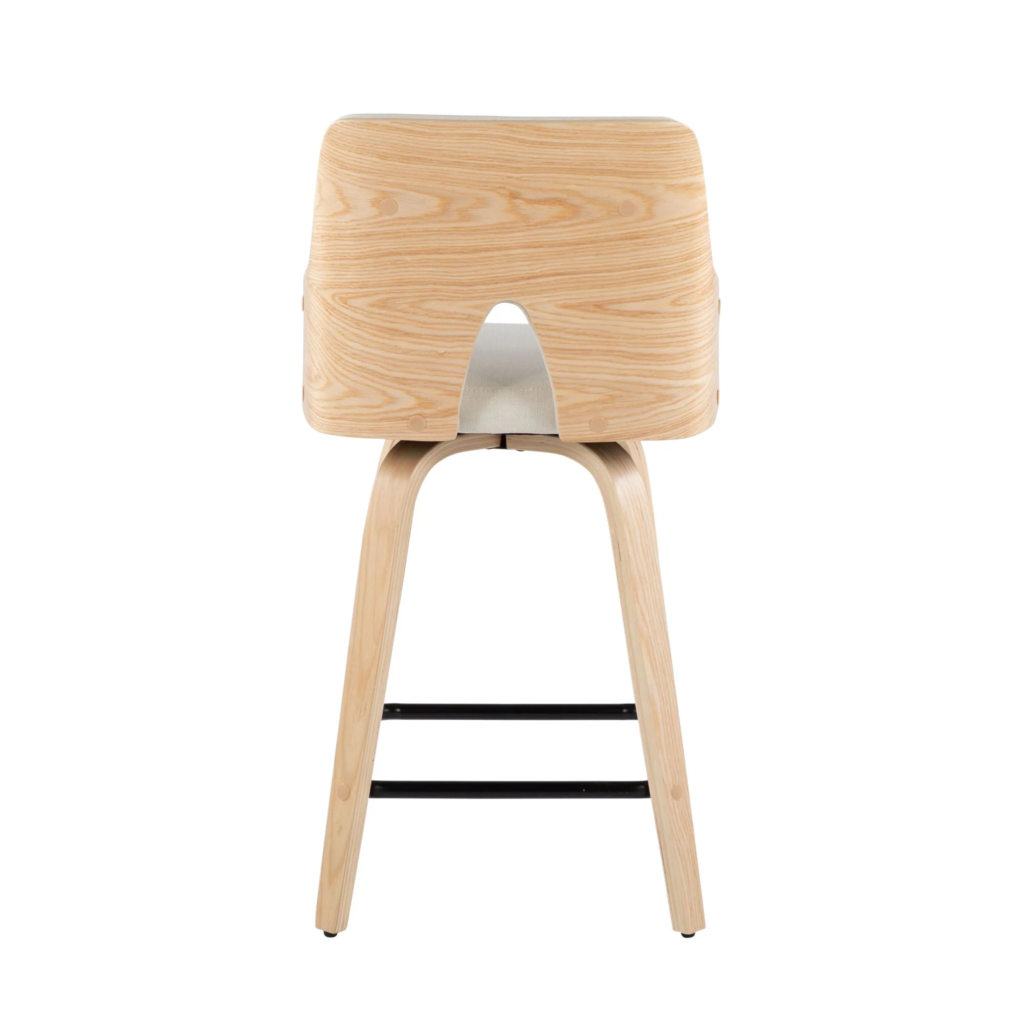 Stella - Contemporary Fixed Height Counter Stool With Swivel Square Footrest (Set of 2) - Image 4