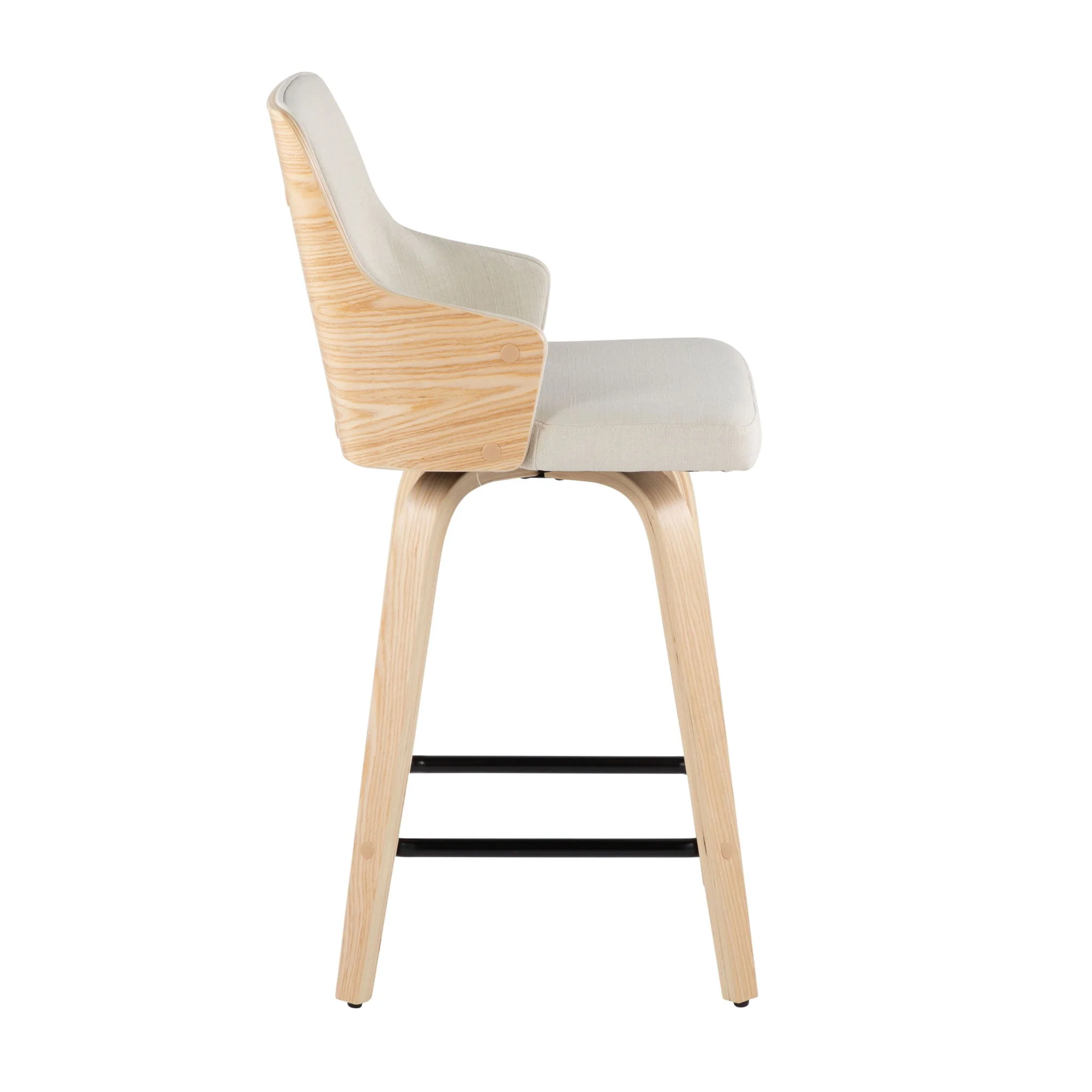 Stella - Contemporary Fixed Height Counter Stool With Swivel Square Footrest (Set of 2) - Image 8
