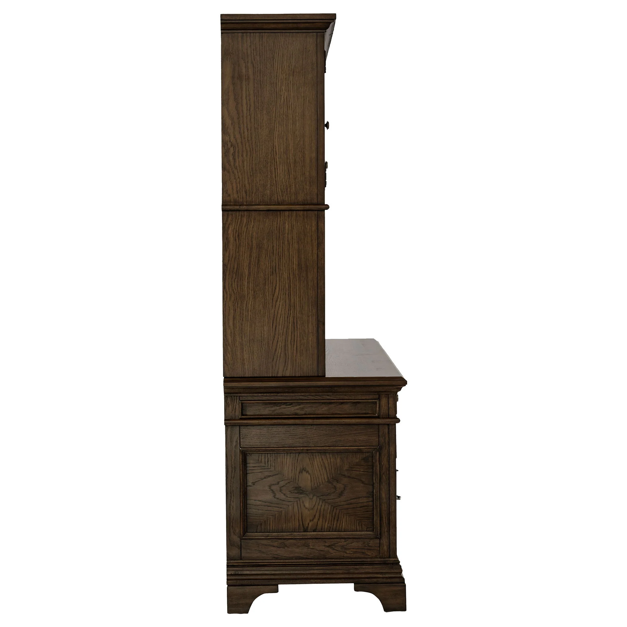 Stigham - 5 Drawer Credenza With Hutch - Oak - Image 3