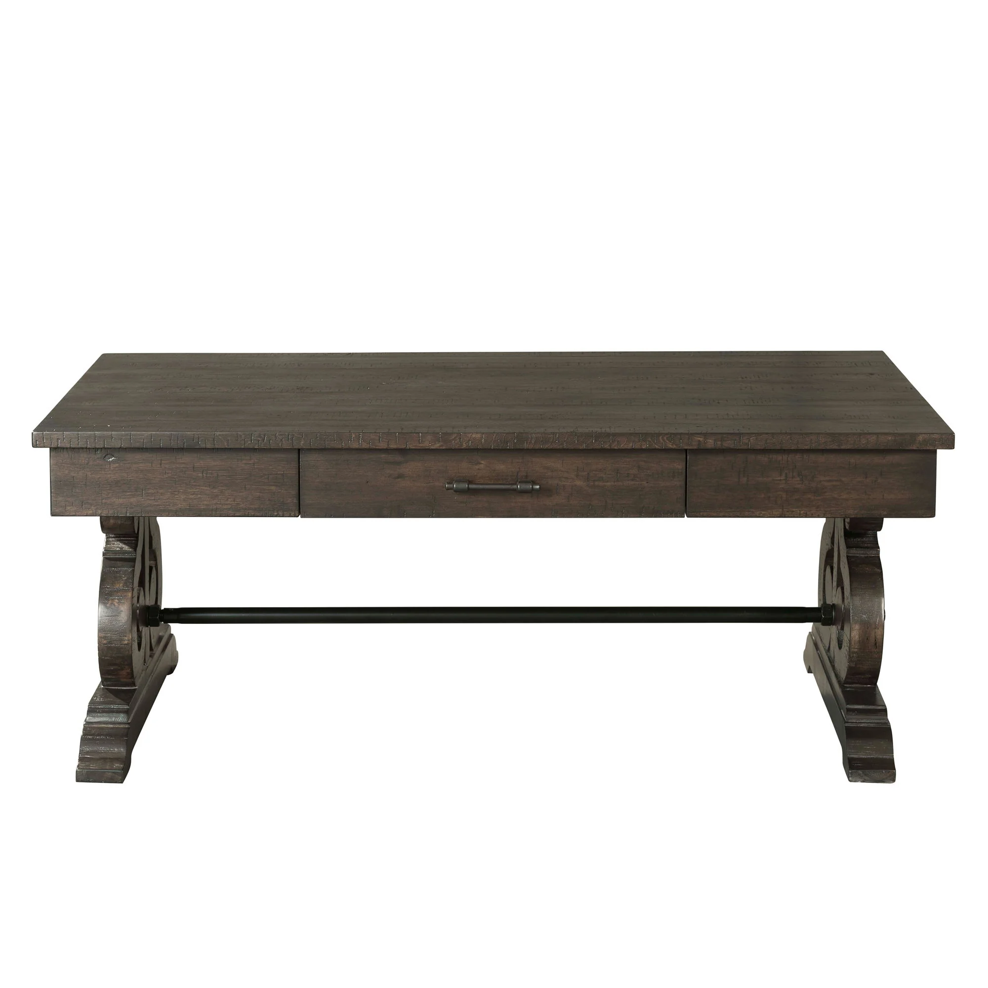 Stone - Coffee Table With PU Base - Dark Walnut - Image 4