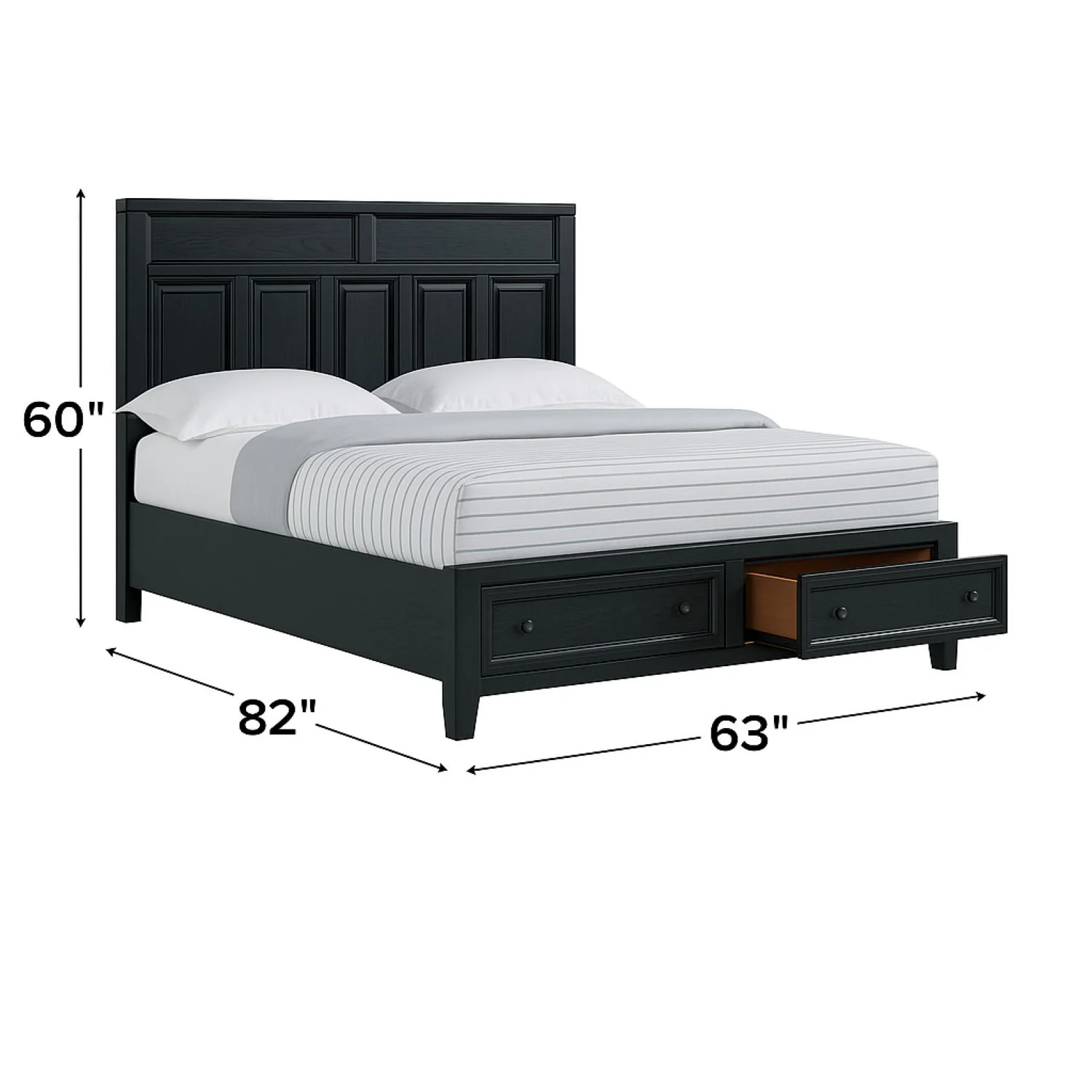 Storage Bed With Panel Headboard And Spacious Footboard Drawers - Image 14