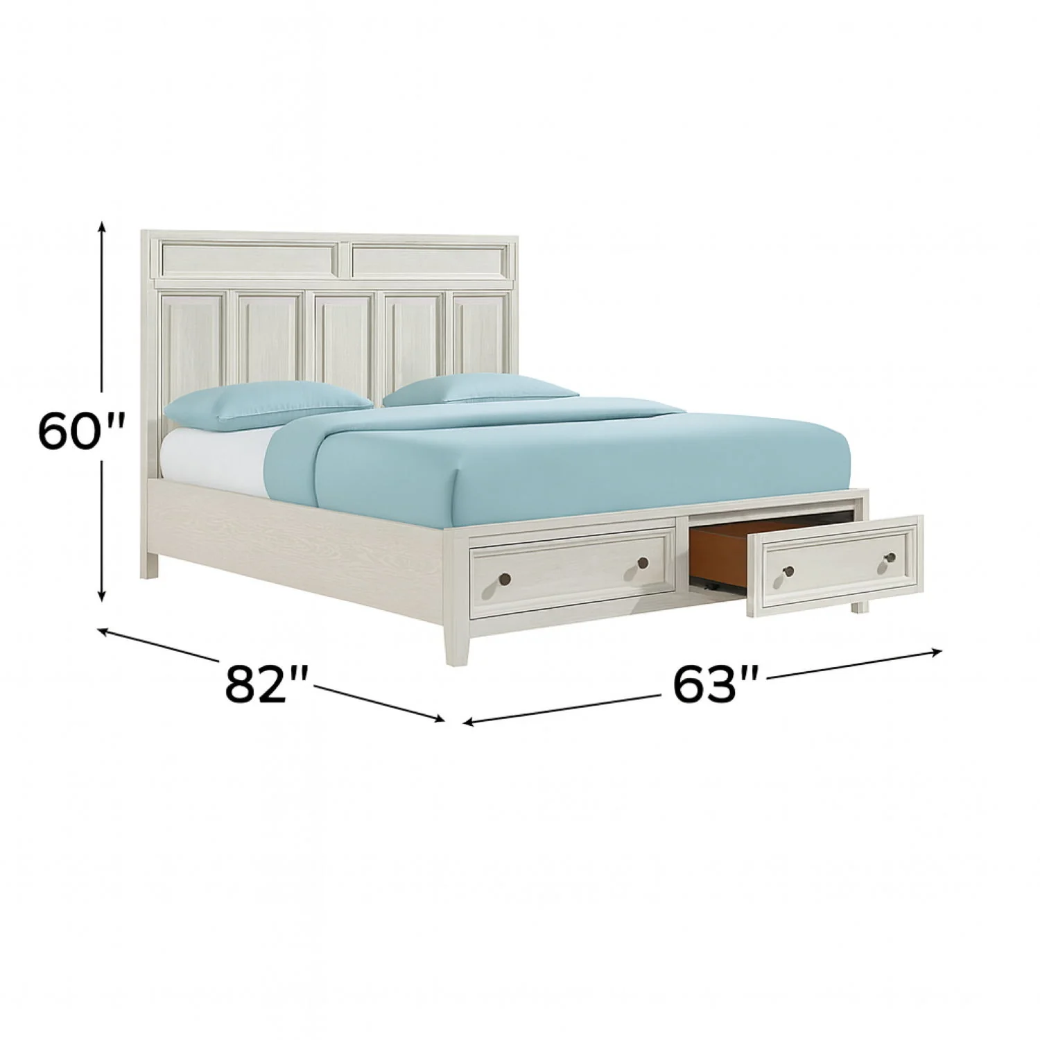 Storage Bed With Panel Headboard And Spacious Footboard Drawers - Image 15