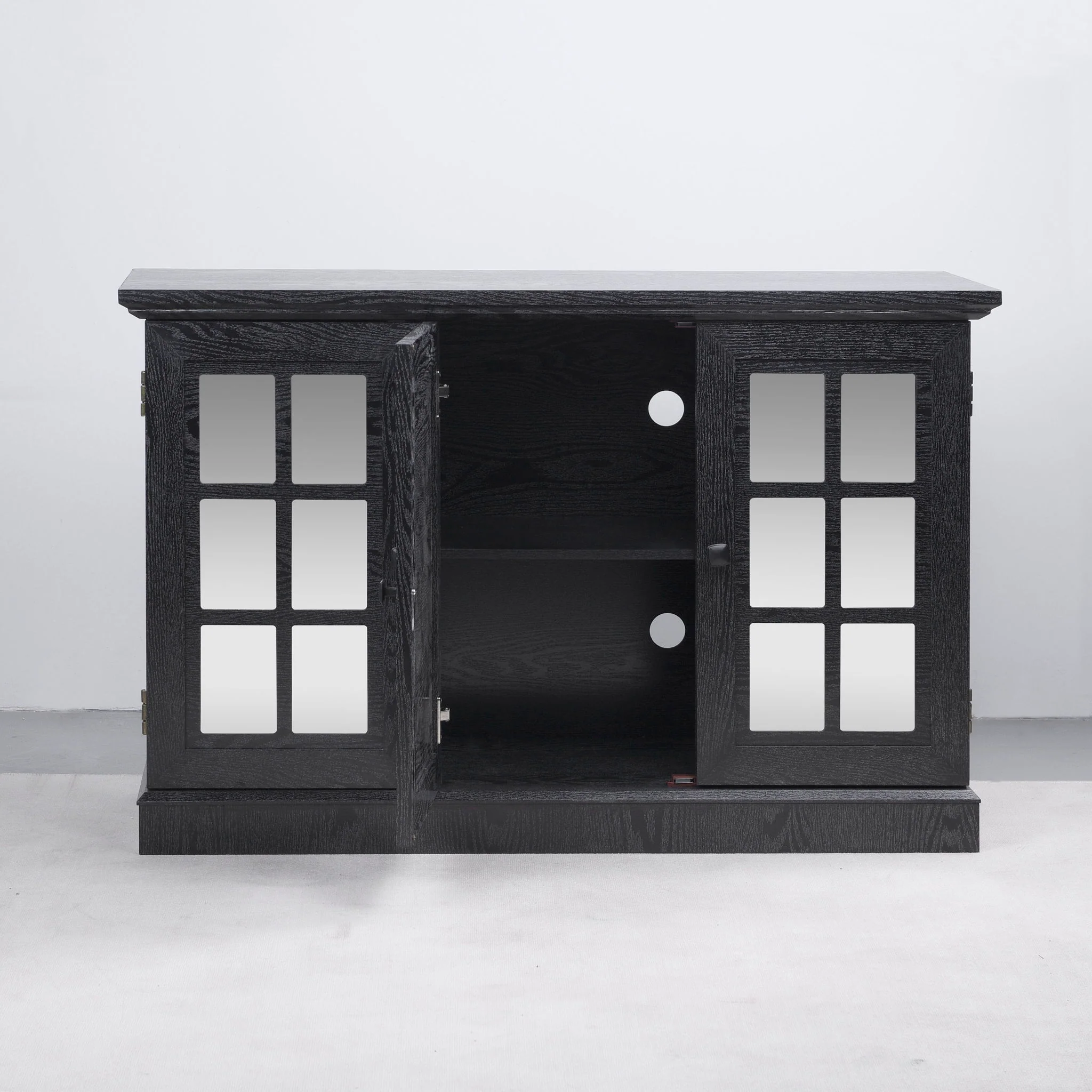 Storage Cabinet With 3 Mirrored Acrylic Doors, Adjustable Shelves - Image 2