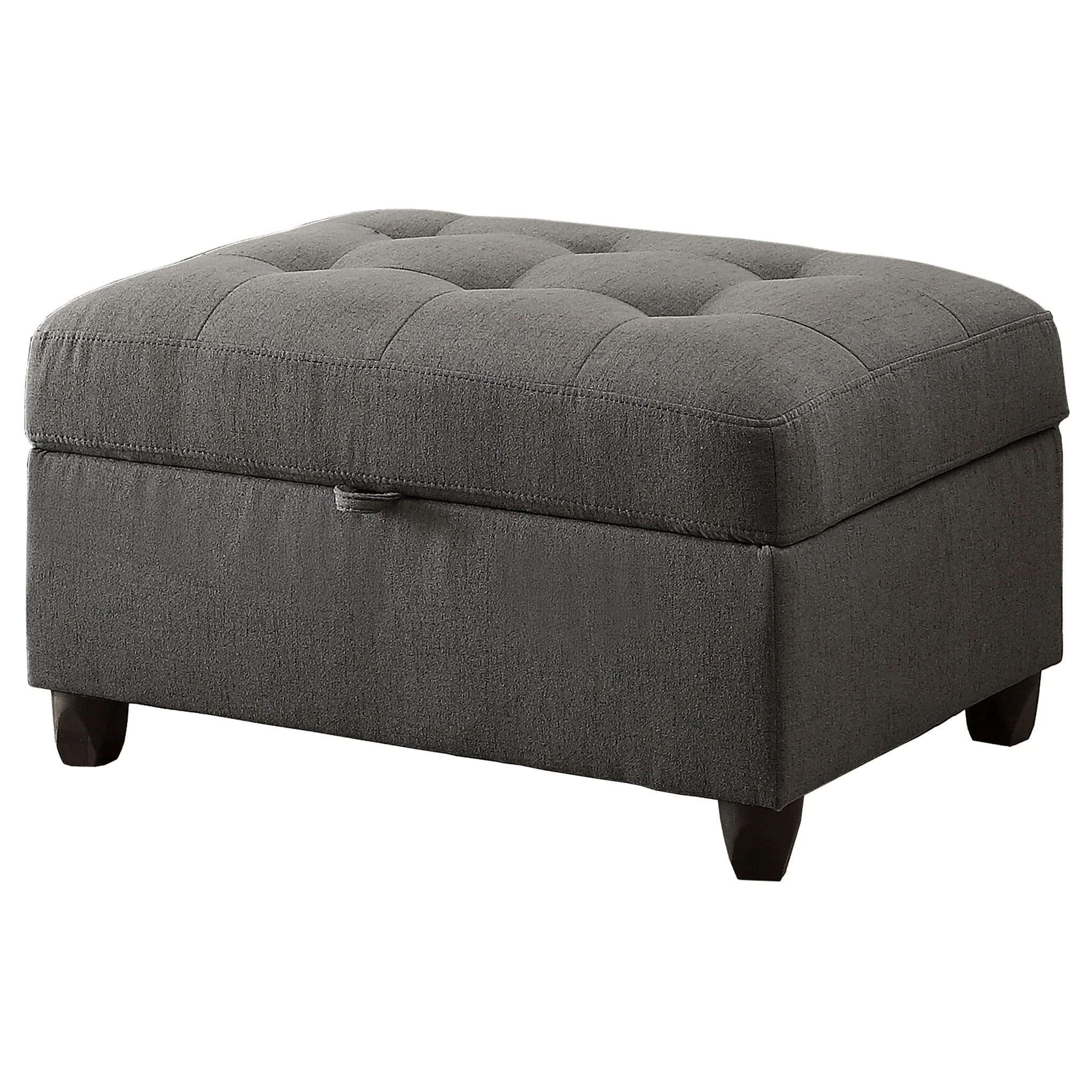 Storage Ottoman With Tufted Design - Gray - Image 9