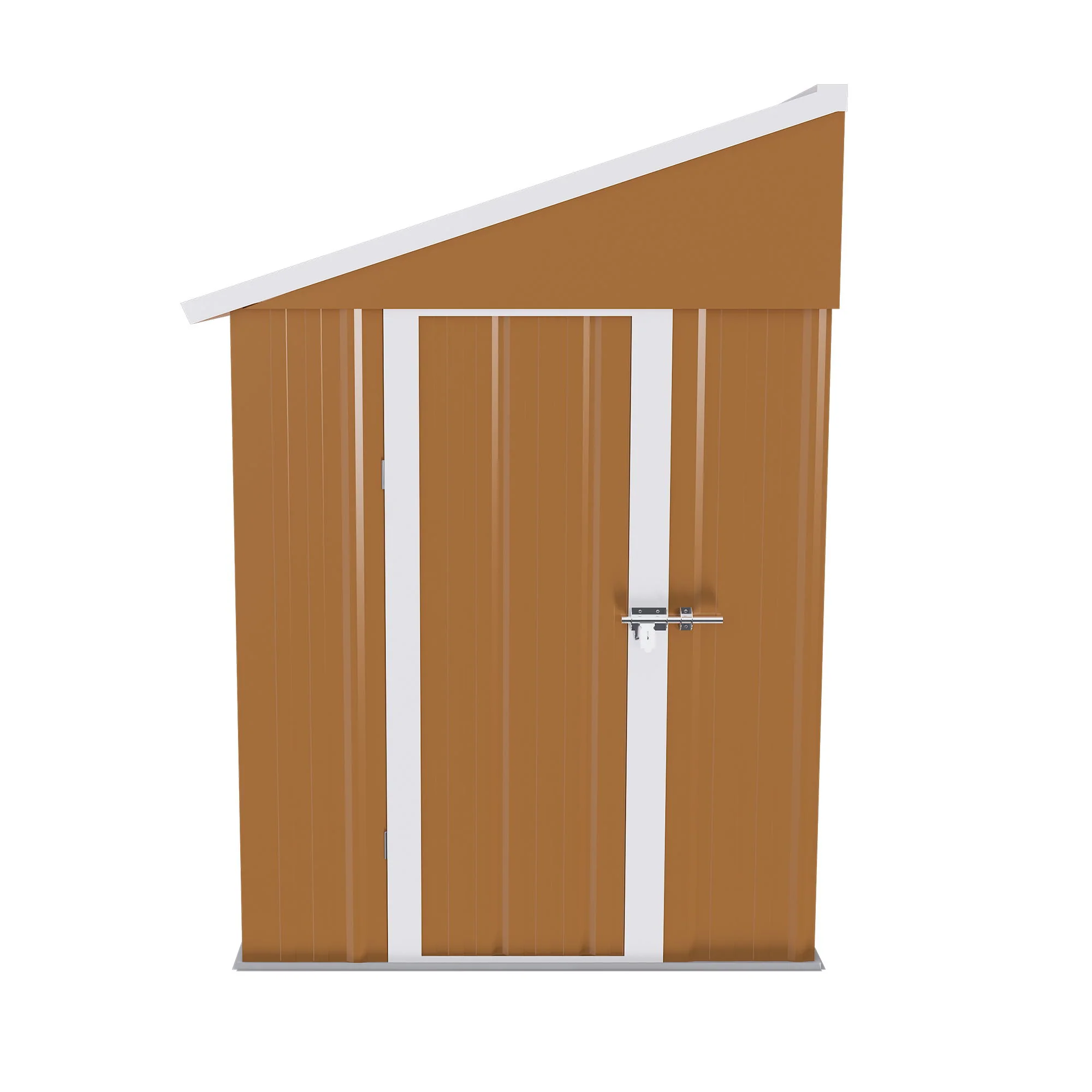 Storage Shed Garden Building Heavy Duty Weatherproof Iron 8x4ft Brown - Image 7