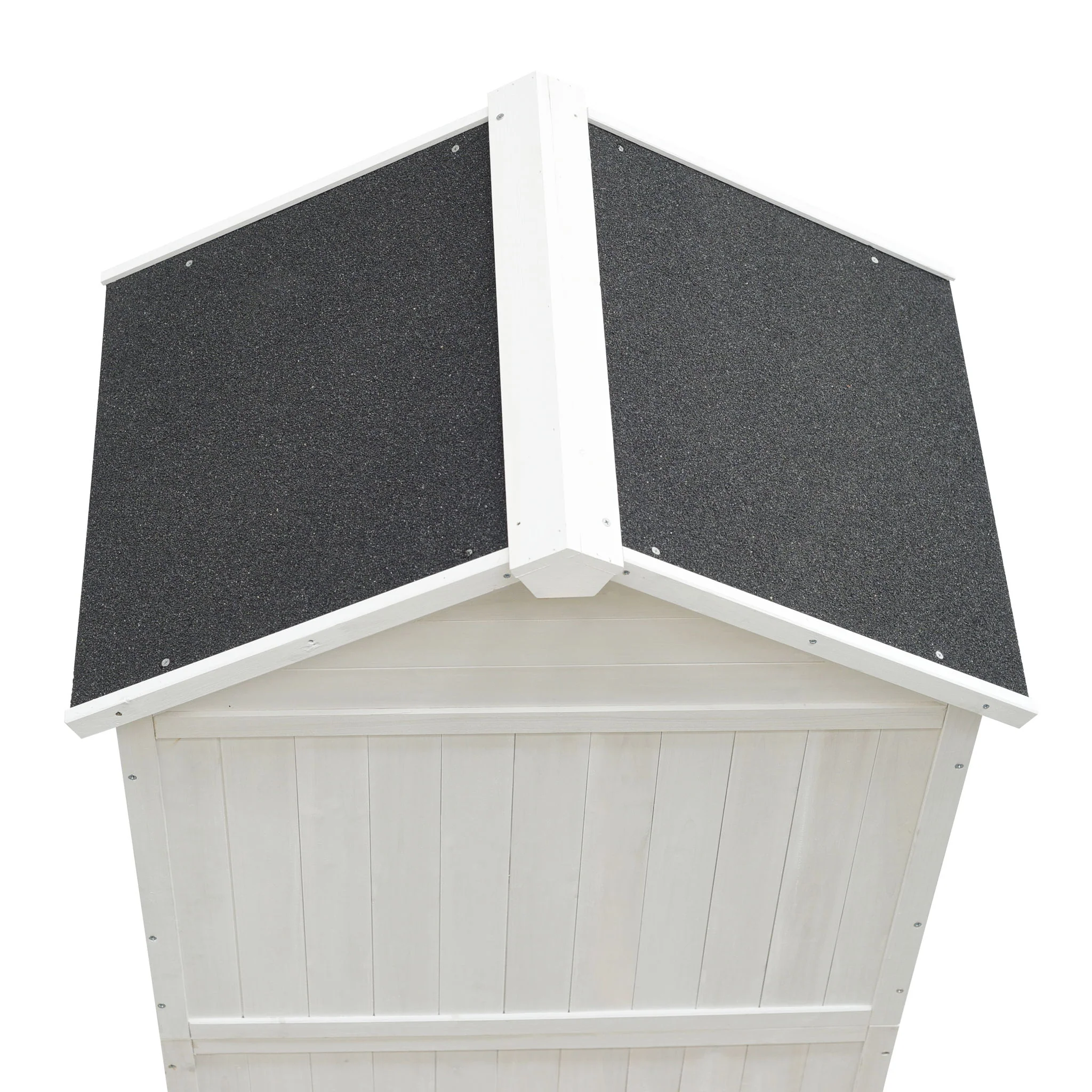 Storage Shed Garden Building Outdoor Tool Organizer Wood 34x67in White - Image 3