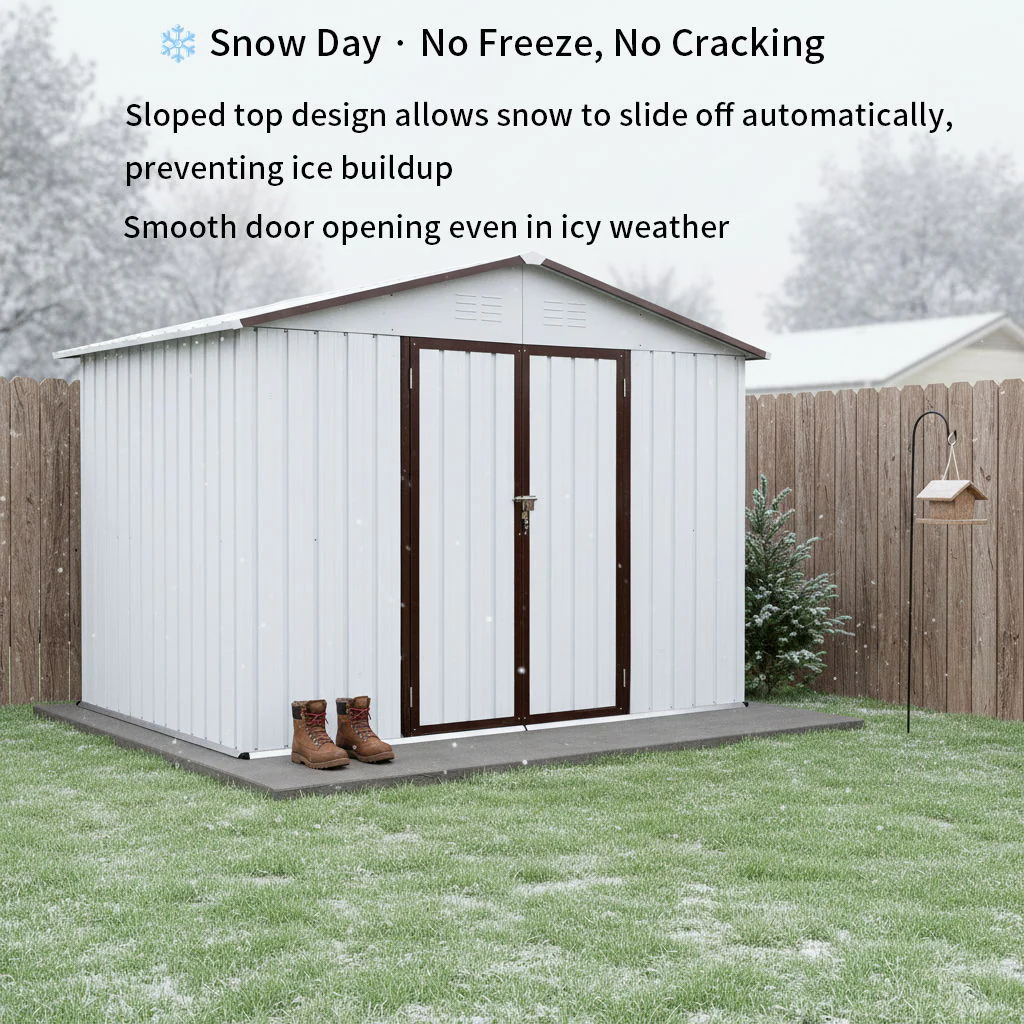 Storage Shed Garden Building Waterproof Metal Outdoor Utility 10x8ft - Image 9
