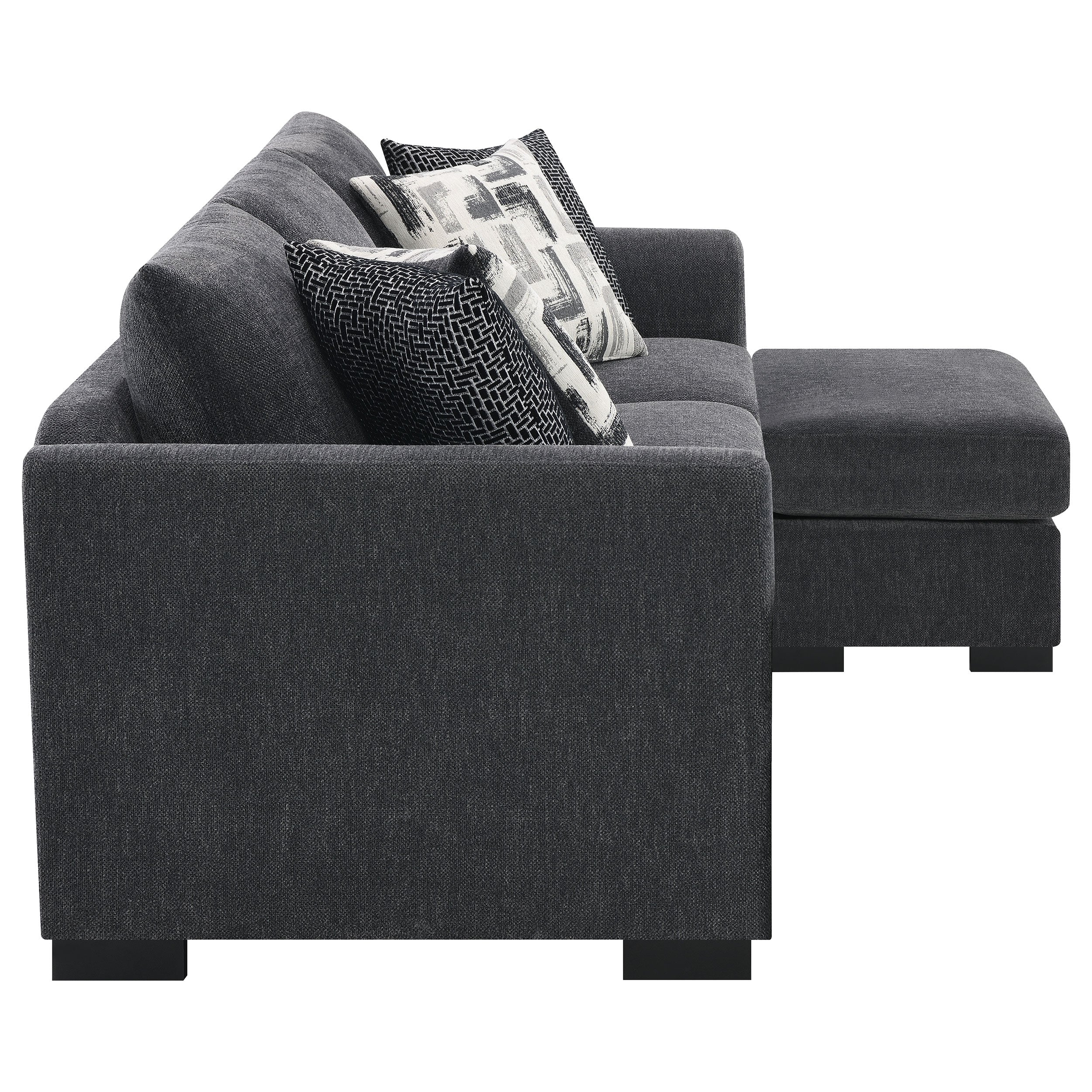 Storey Upholstered Sleeper Sectional Chaise - Dark Grey - Image 15