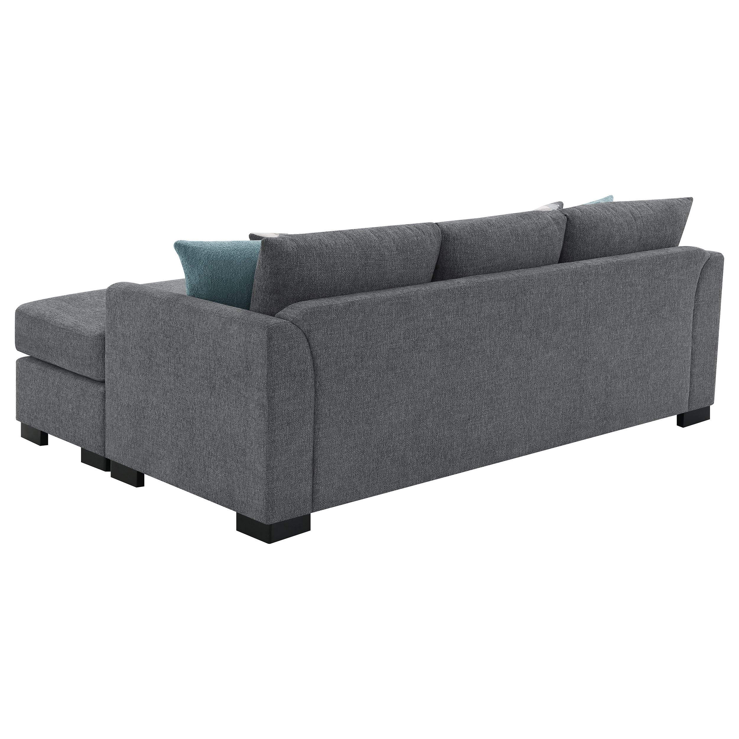 Storey Upholstered Sleeper Sectional Chaise Sofa Grey - Image 11