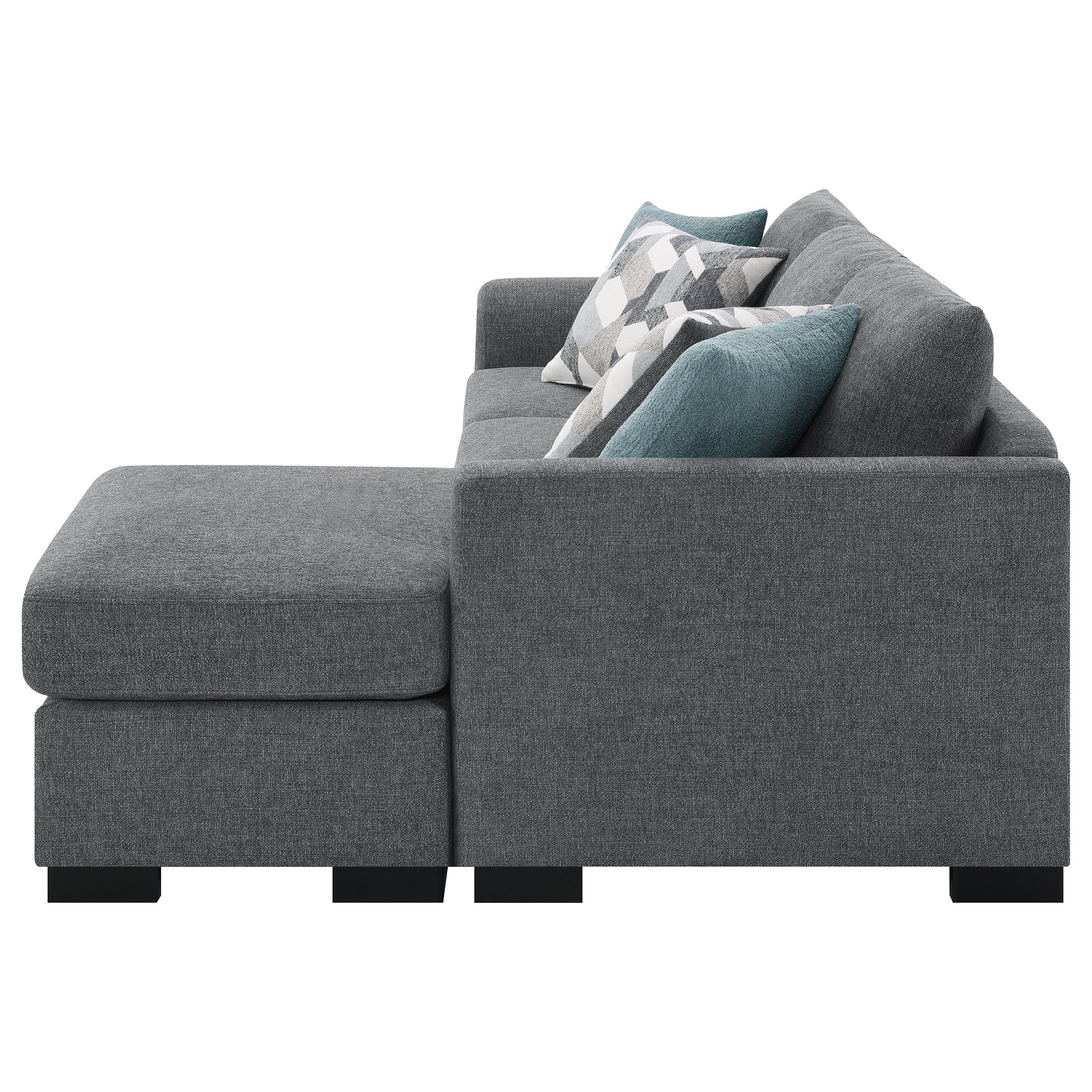 Storey Upholstered Sleeper Sectional Chaise Sofa Grey - Image 13