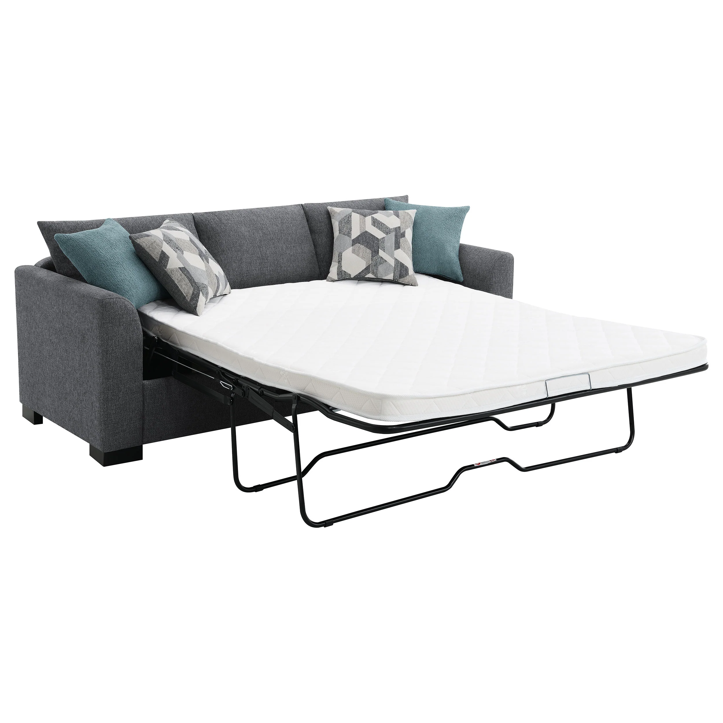 Storey Upholstered Sleeper Sectional Chaise Sofa Grey - Image 6