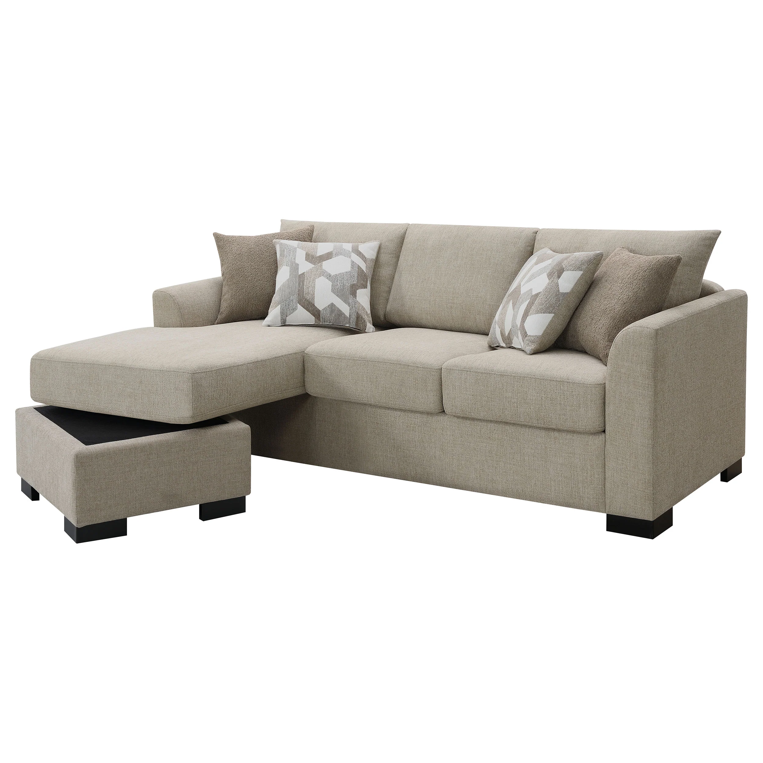 Storey Upholstered Sleeper Sectional Chaise Sofa Camel - Image 10