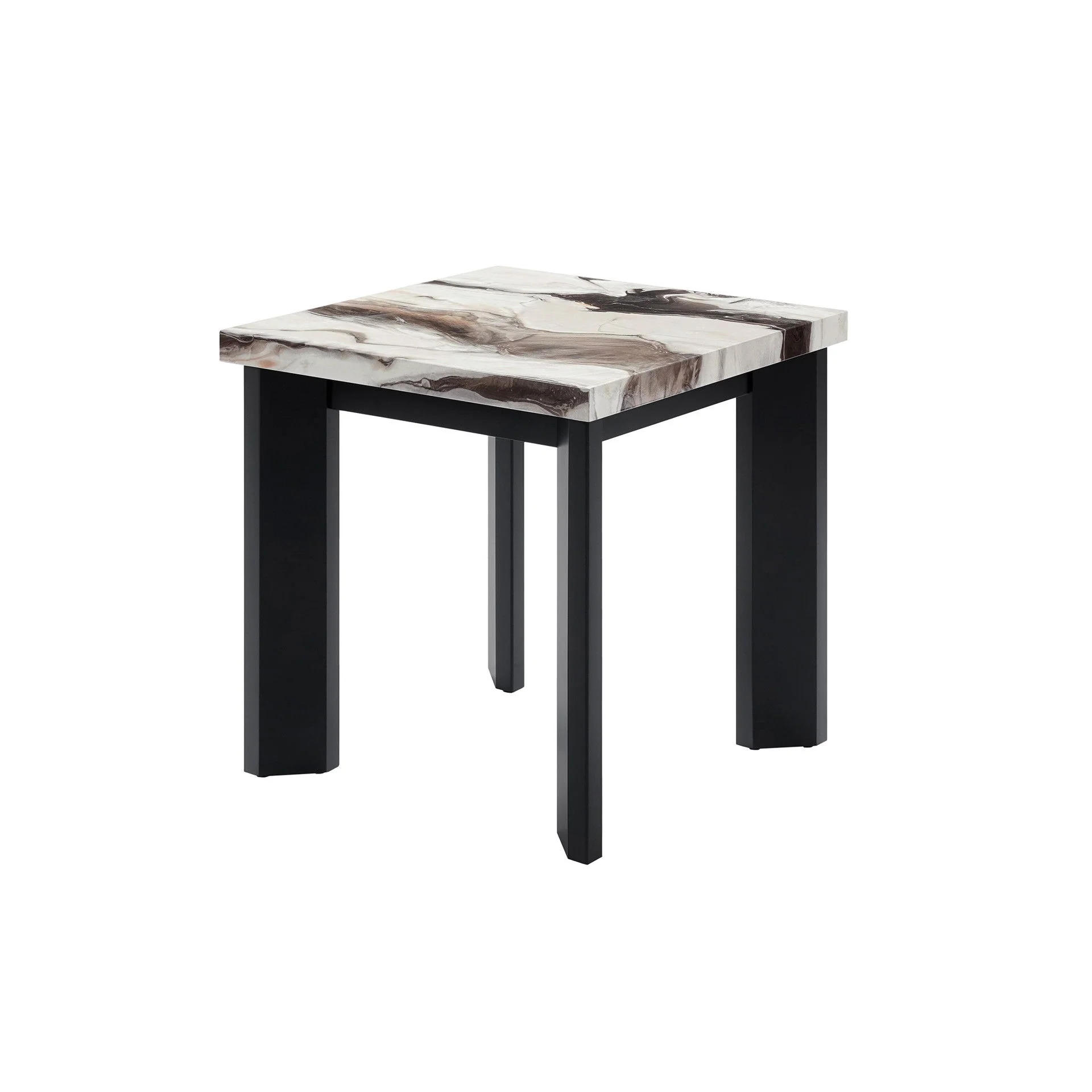 Strata - Faux Marble 3 Piece Occasional Set (1 Coffee & 2 End Tables) - Black / White - Image 3