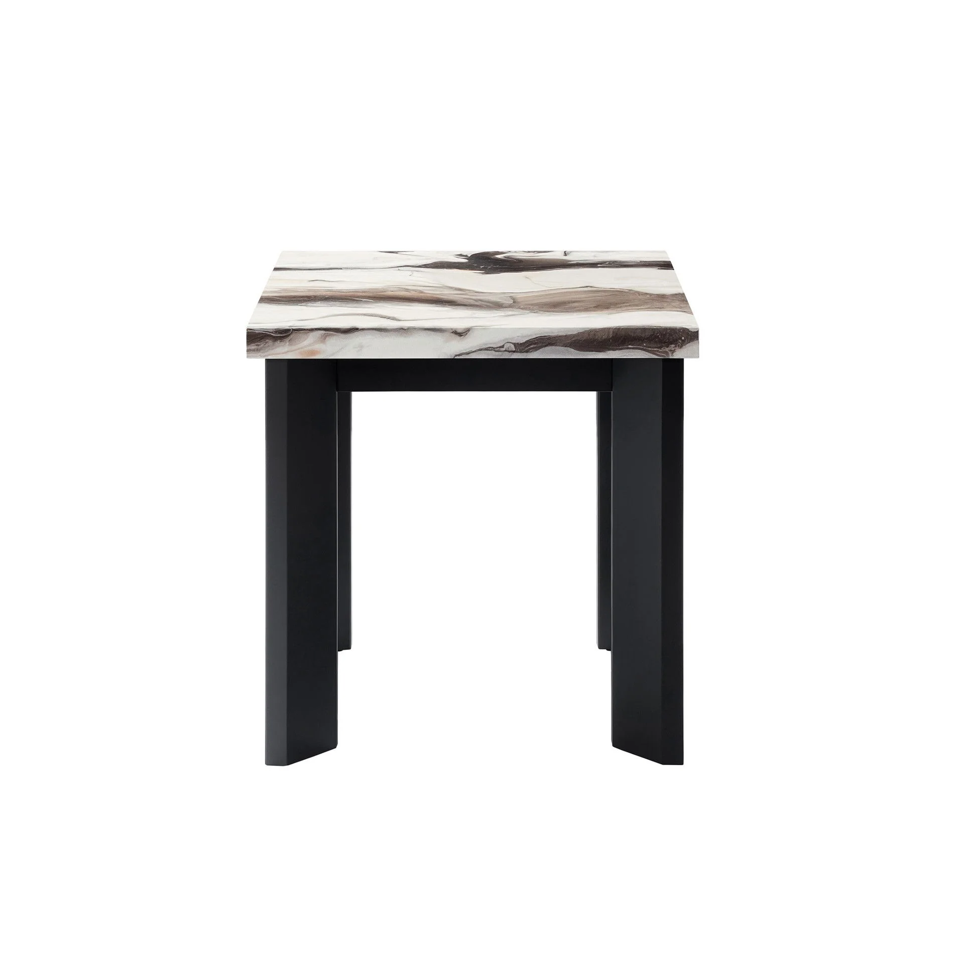 Strata - Faux Marble 3 Piece Occasional Set (1 Coffee & 2 End Tables) - Black / White - Image 4