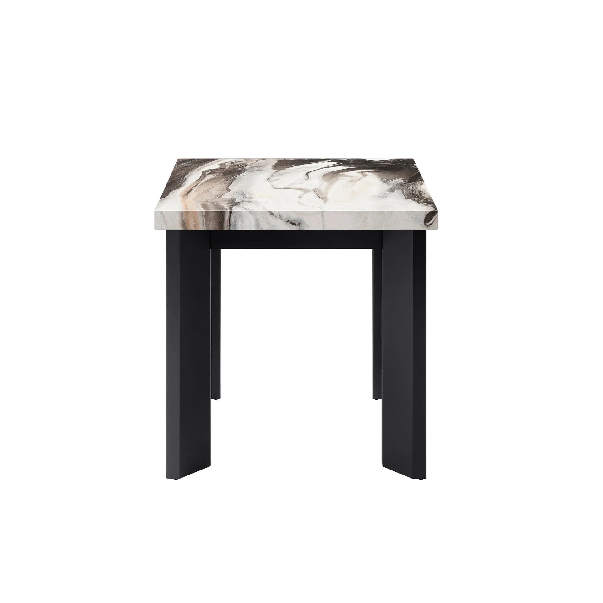 Strata - Faux Marble 3 Piece Occasional Set (1 Coffee & 2 End Tables) - Black / White - Image 7