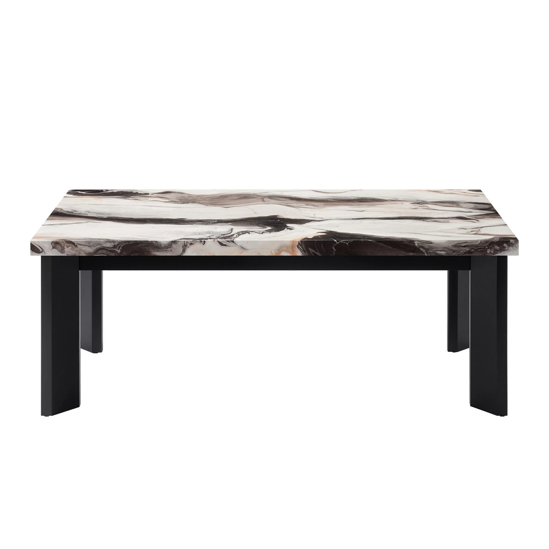 Strata - Faux Marble 3 Piece Occasional Set (1 Coffee & 2 End Tables) - Black / White - Image 9