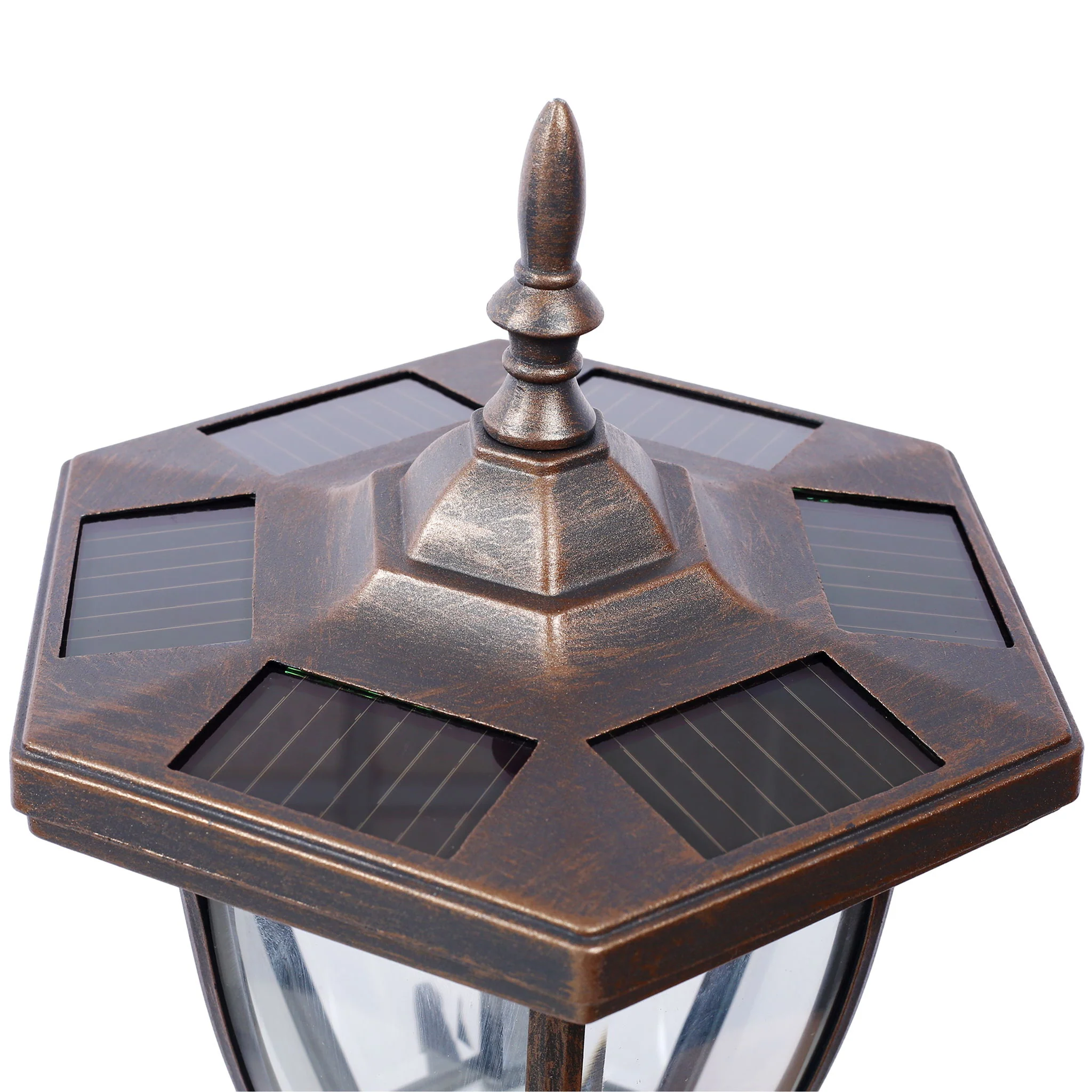 Stratford - Heavy Duty Cast Aluminum Mailbox With Post And Solar Light, Fluted Base, Decorative Modern Mailbox - Brown - Image 7