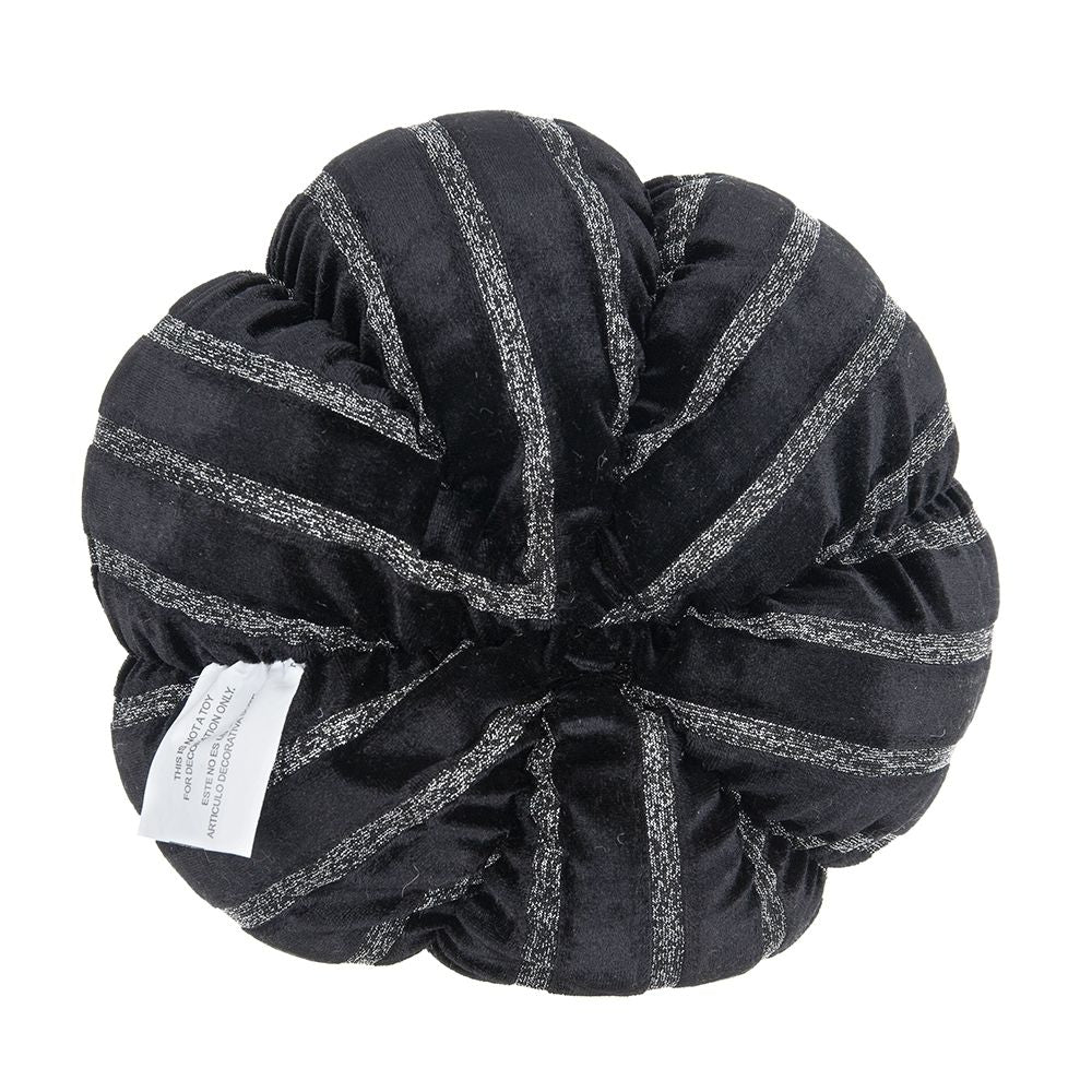 Stripe Pumpkin Decor, For Holiday Halloween Decoration - Black / White - Image 2