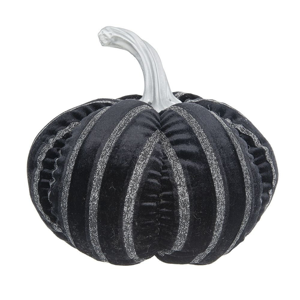 Stripe Pumpkin Decor, For Holiday Halloween Decoration - Black / White - Image 8