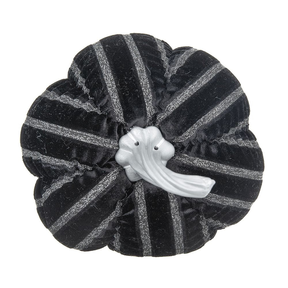 Stripe Pumpkin Decor, For Holiday Halloween Decoration - Black / White - Image 9