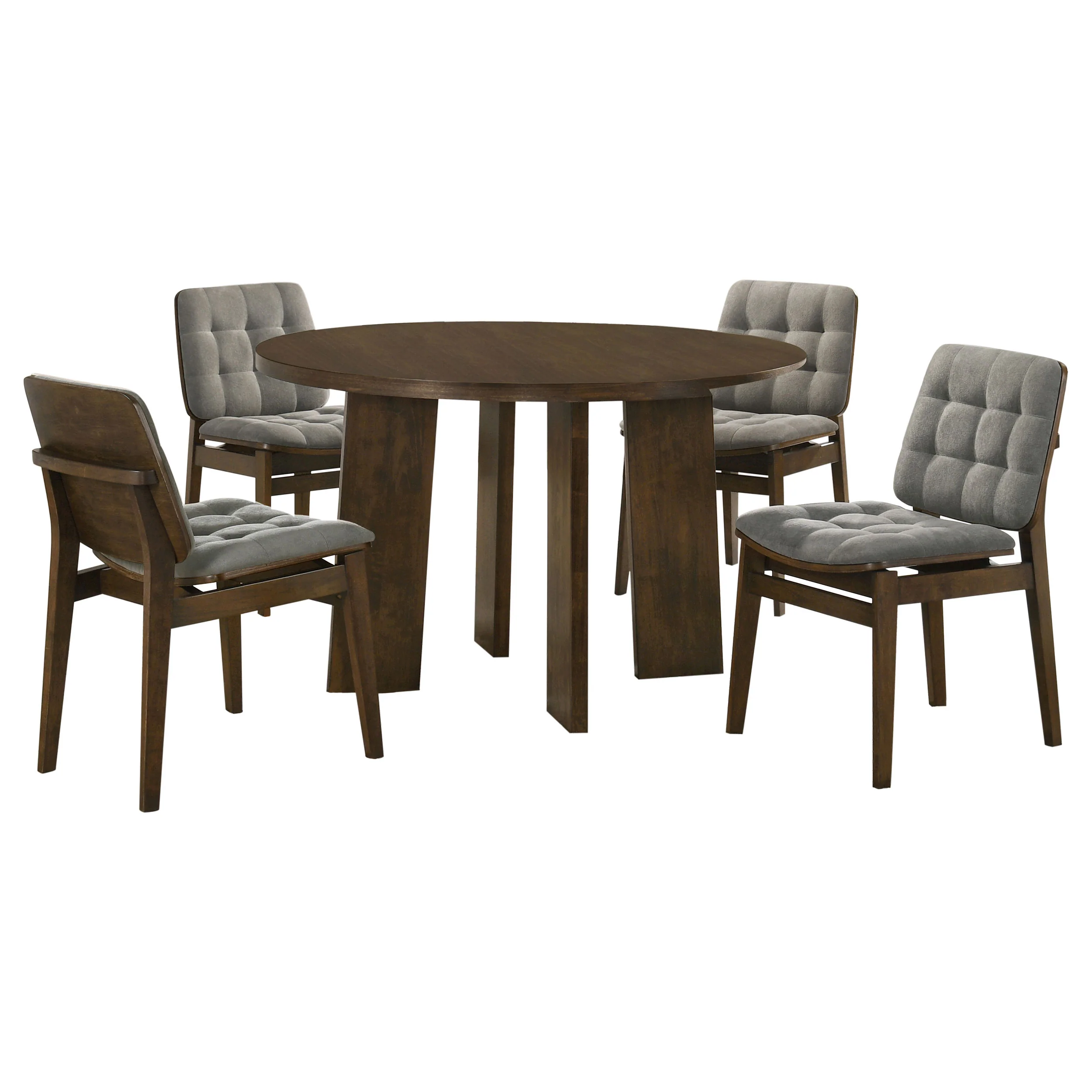 Strouse 5-Piece Dining Set in Walnut and Grey - Image 5