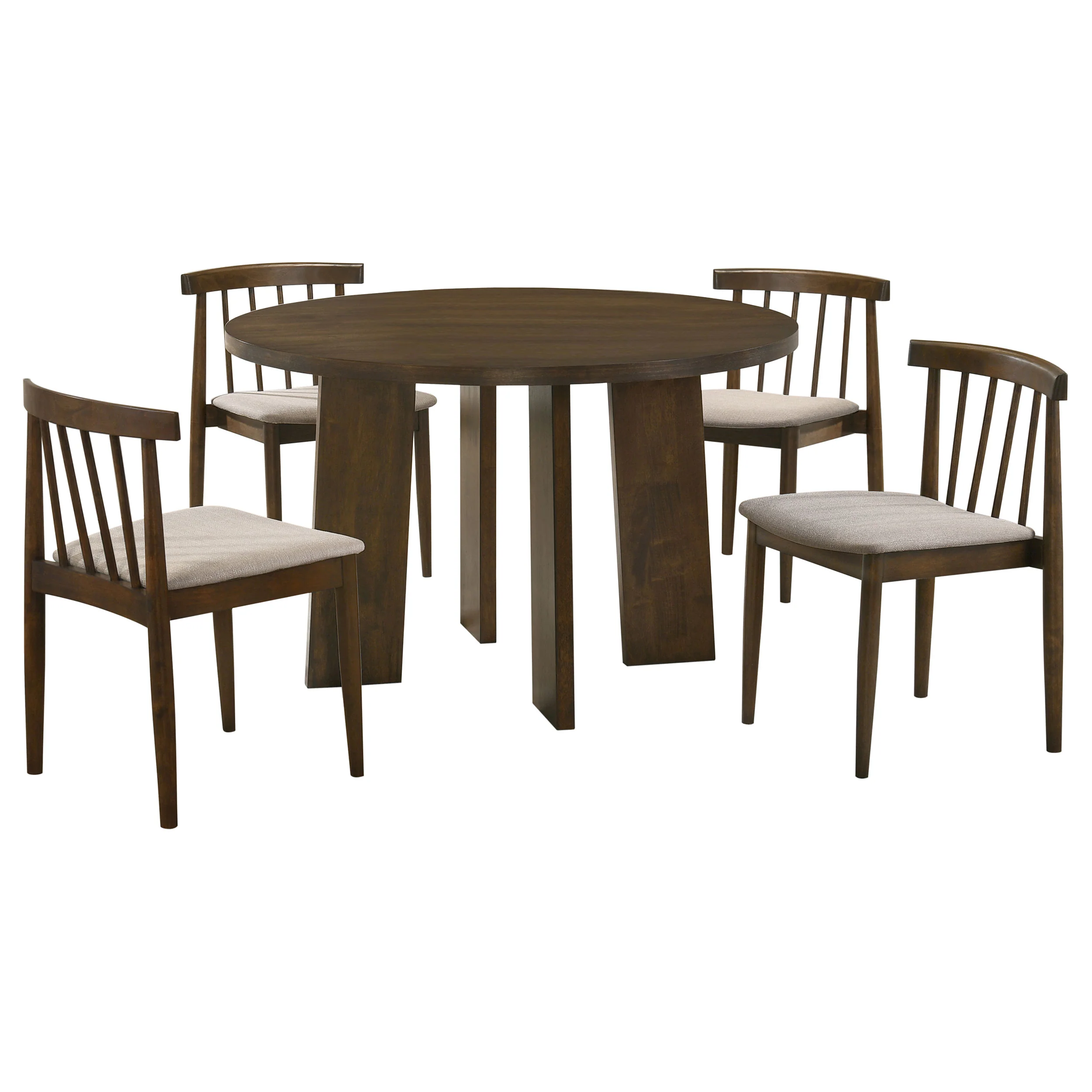 Strouse 5-Piece Dining Set - Walnut and Wheat - Image 4