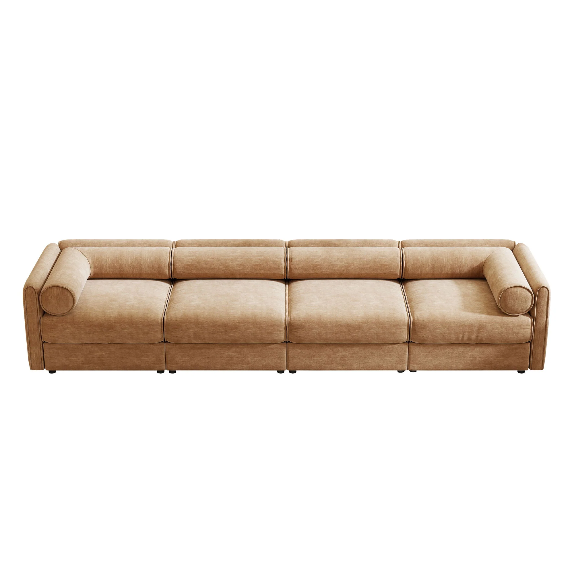 Stylish Sofa With Storage Seat And Cylindrical Backrest - Image 75