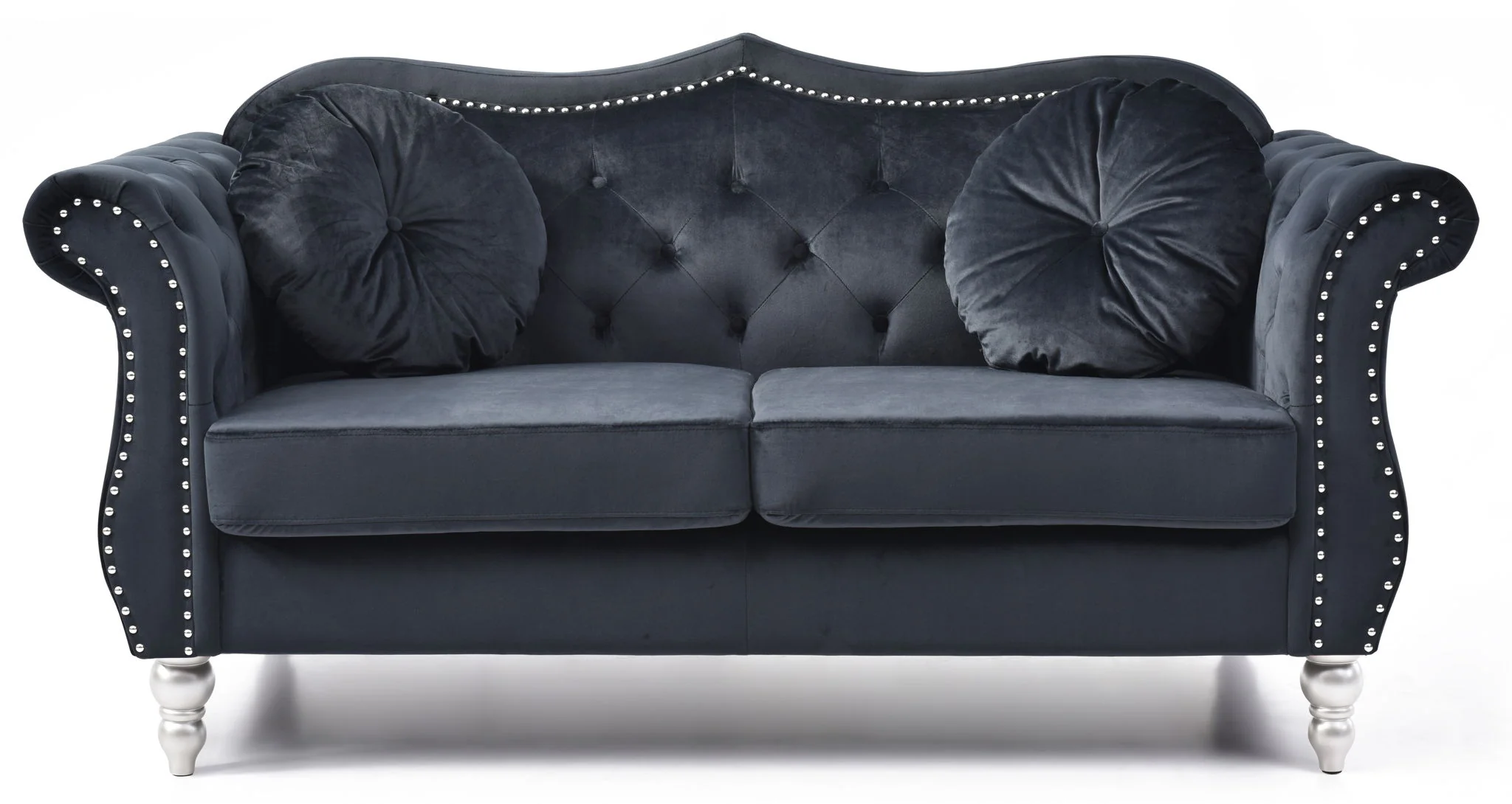 Stylish Flared Arm Loveseat - Image 10