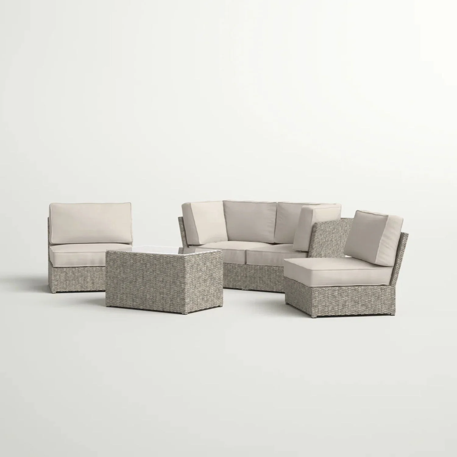 Stylish Modular Wicker Patio Seating Group - Image 10