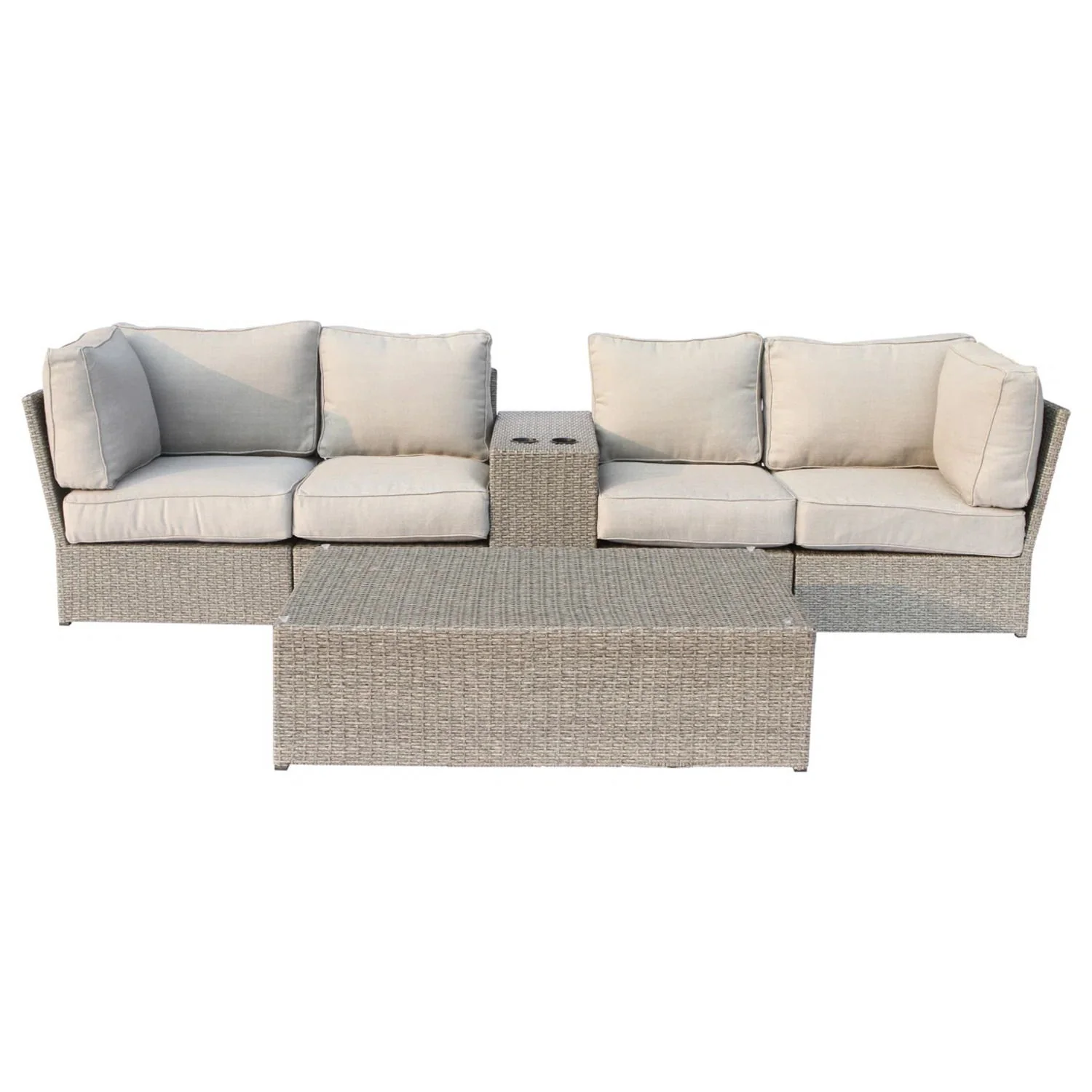 Stylish Modular Wicker Patio Seating Group - Image 2