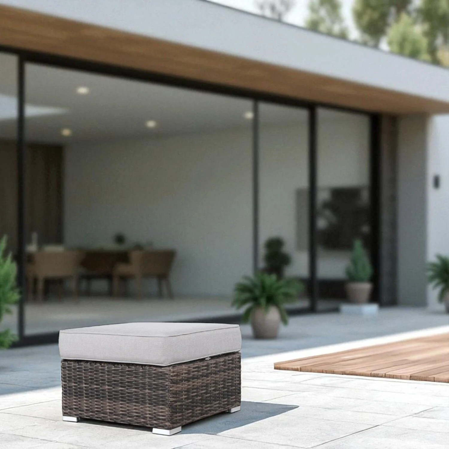 Stylish Outdoor Ottoman With Cushion For Comfort - Image 10