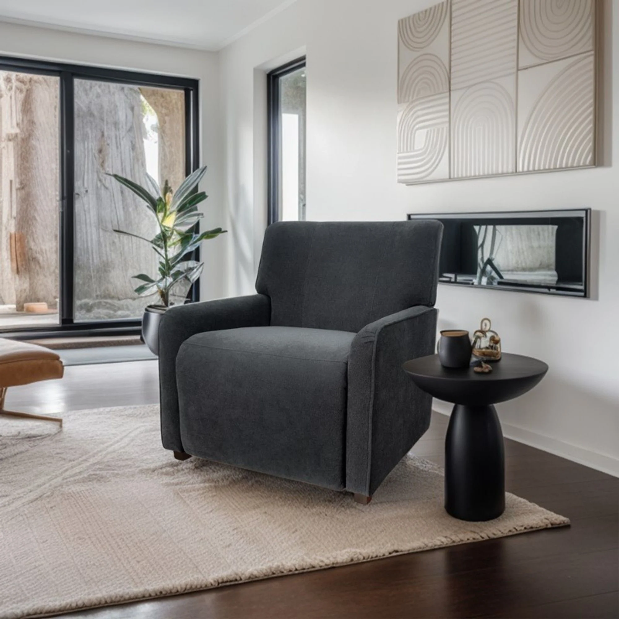 Stylish Recliner Chair - Gray - Image 5