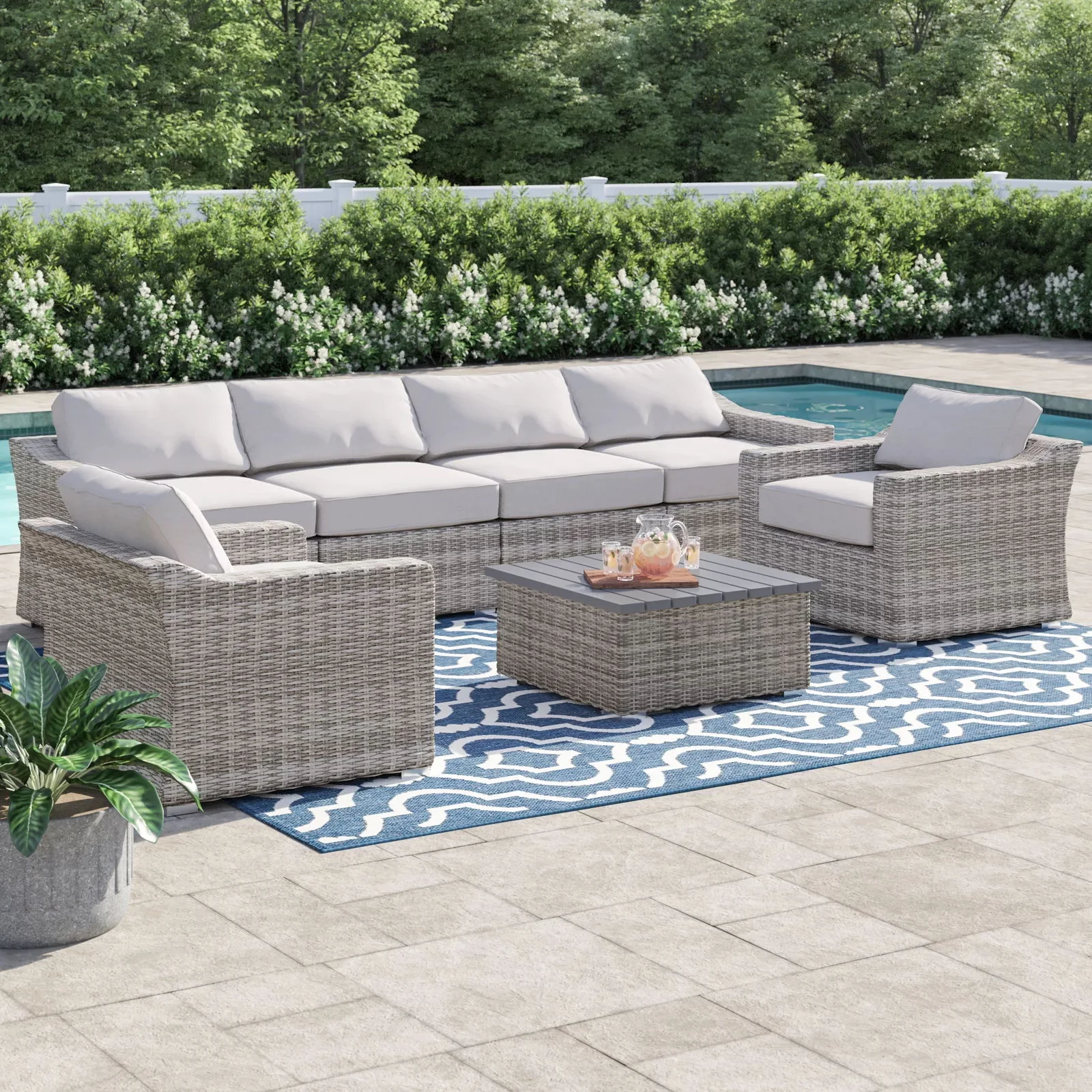 Stylish Sofa Seating Group With Cushions Perfect For Outdoor Gatherings - Image 128