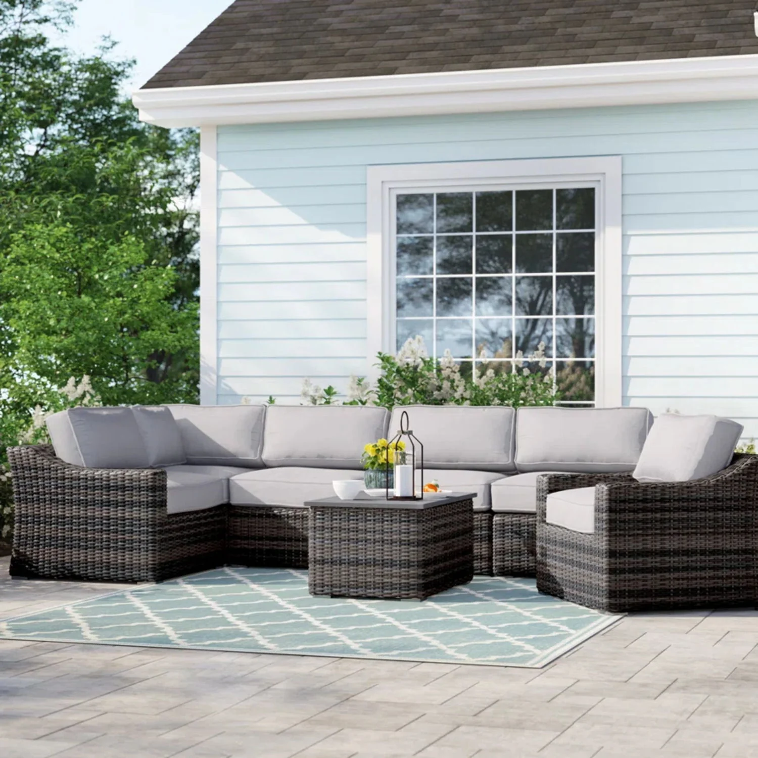 Stylish Sofa Seating Group With Cushions Perfect For Outdoor Gatherings - Image 60