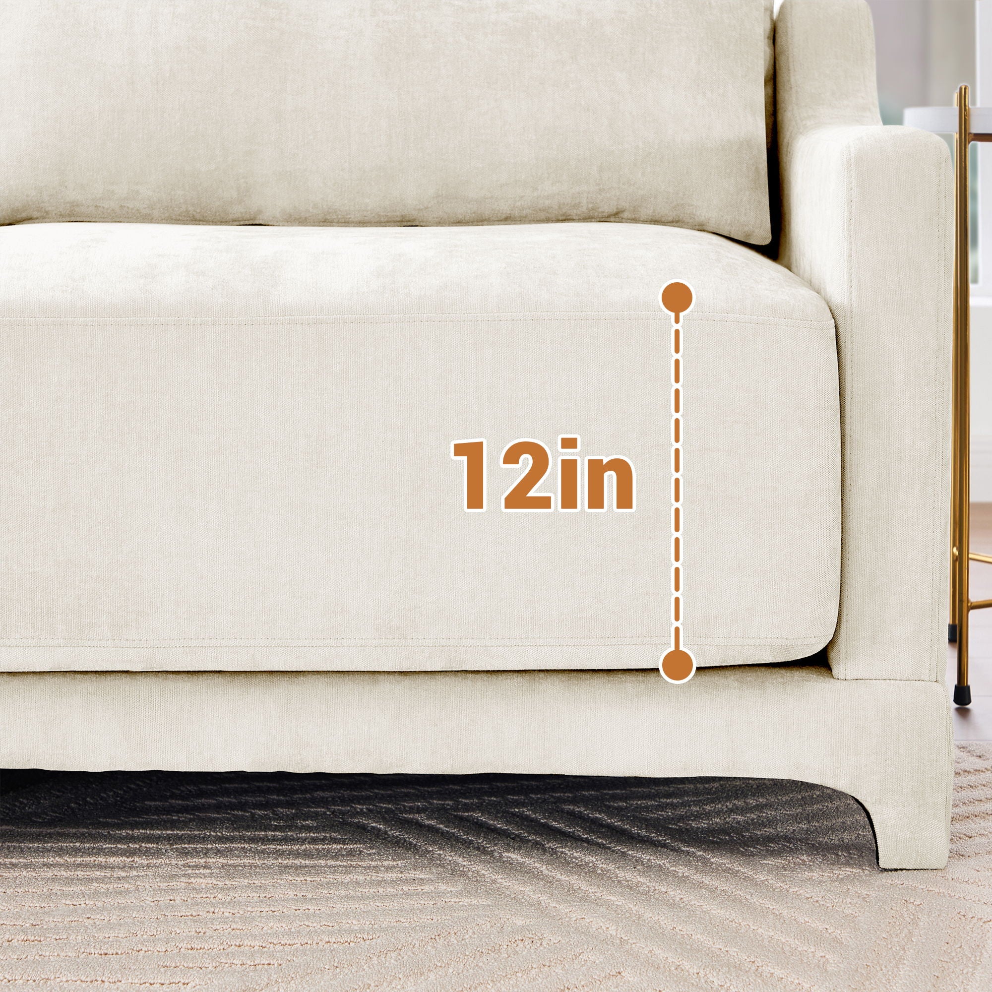 Stylish Sofa With Ottoman And Lumbar Pillows, Ergonomic Design - Image 27