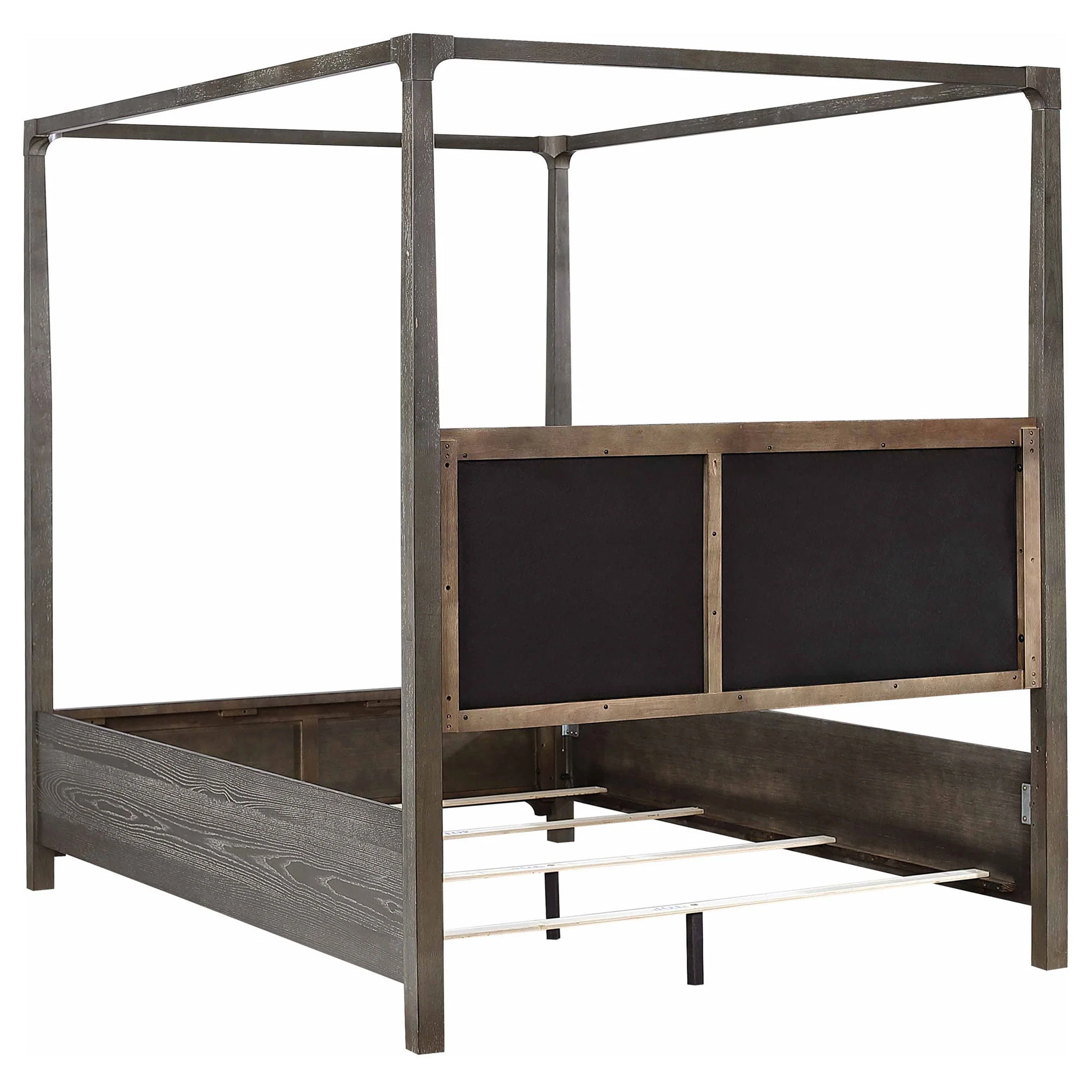 Sundance - Queen Canopy Bed With Upholstered Headboard - Dark Brown - Image 3