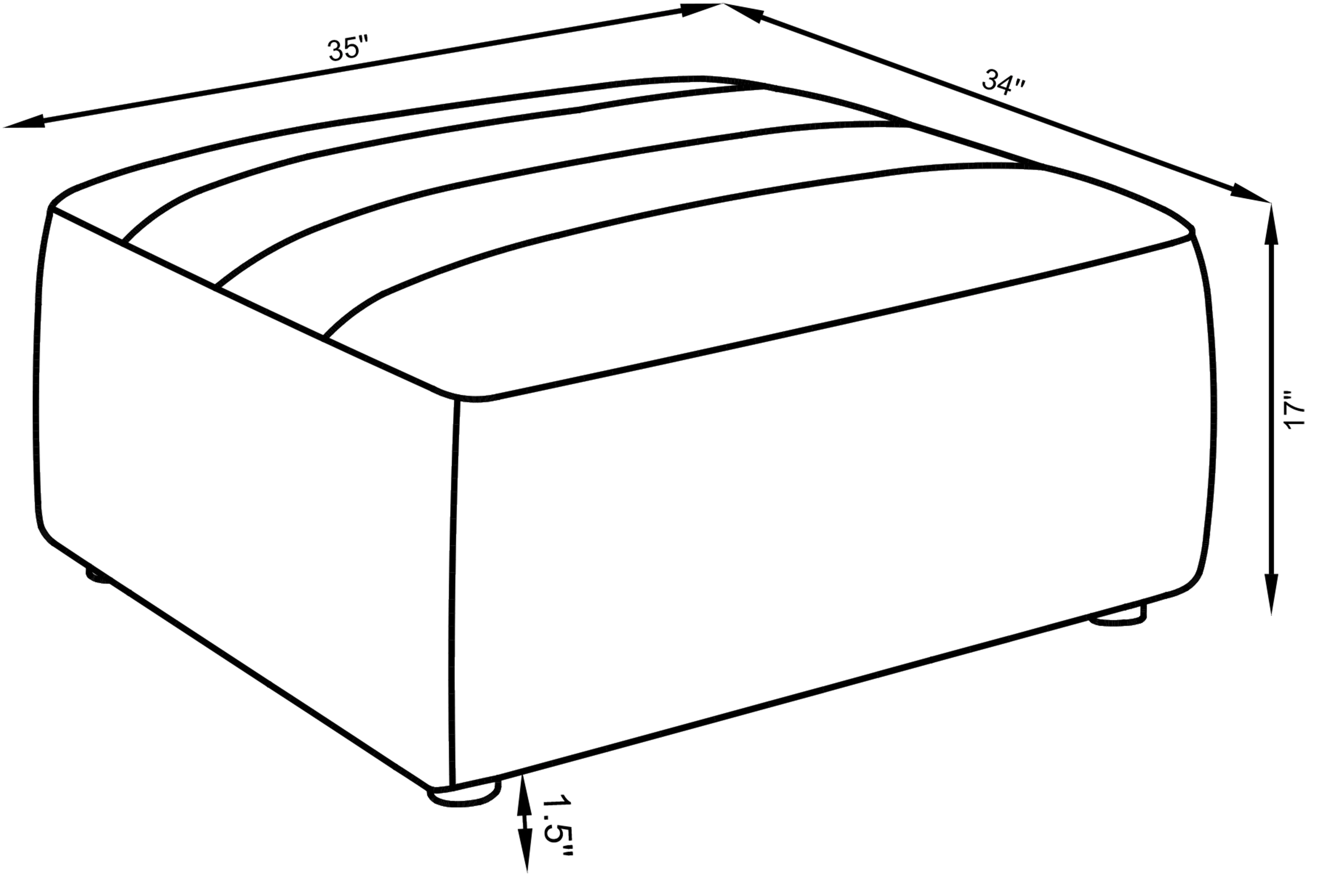 Sunny Square Upholstered Ottoman in Ivory - Image 5