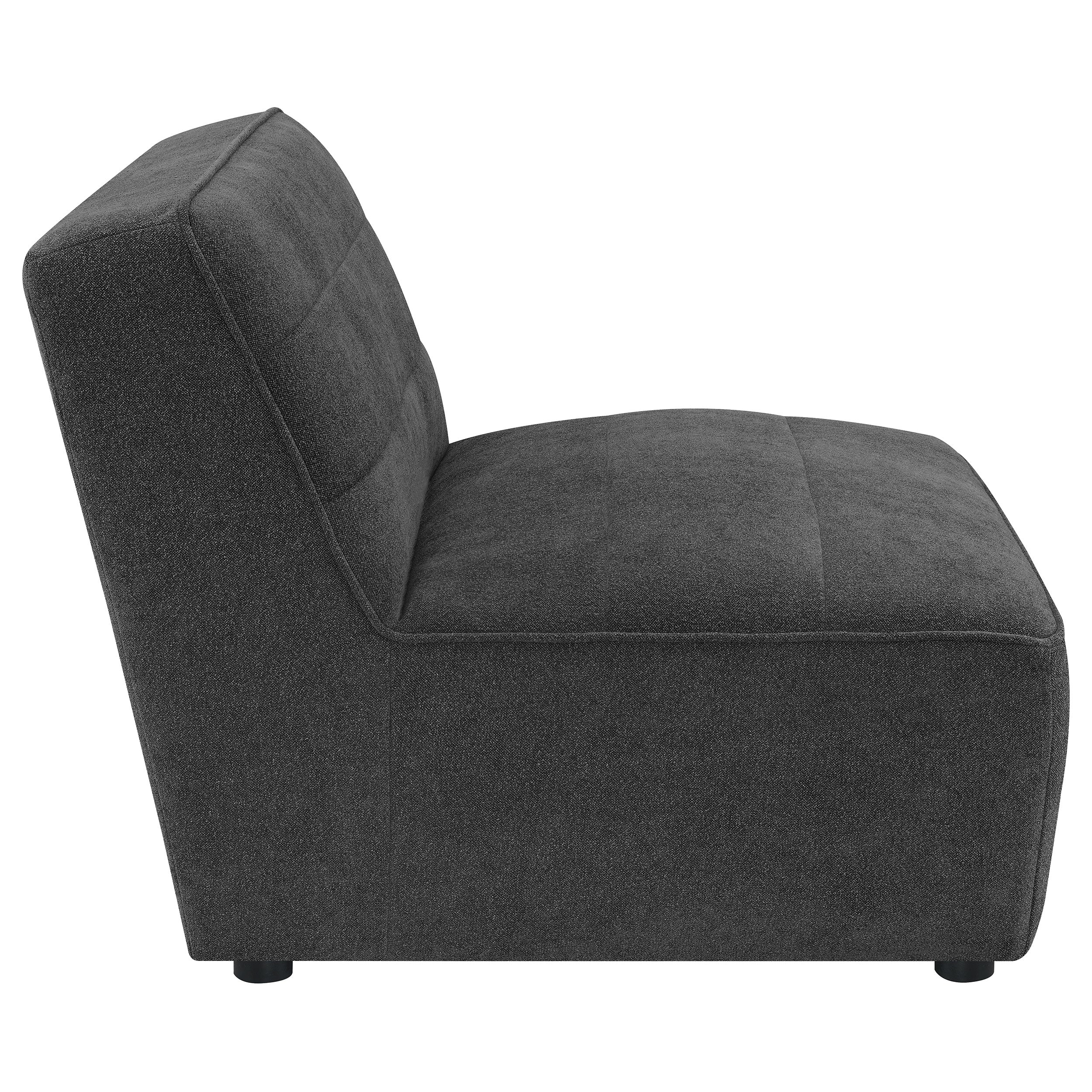 Sunny Upholstered Armless Chair Dark Charcoal - Image 10