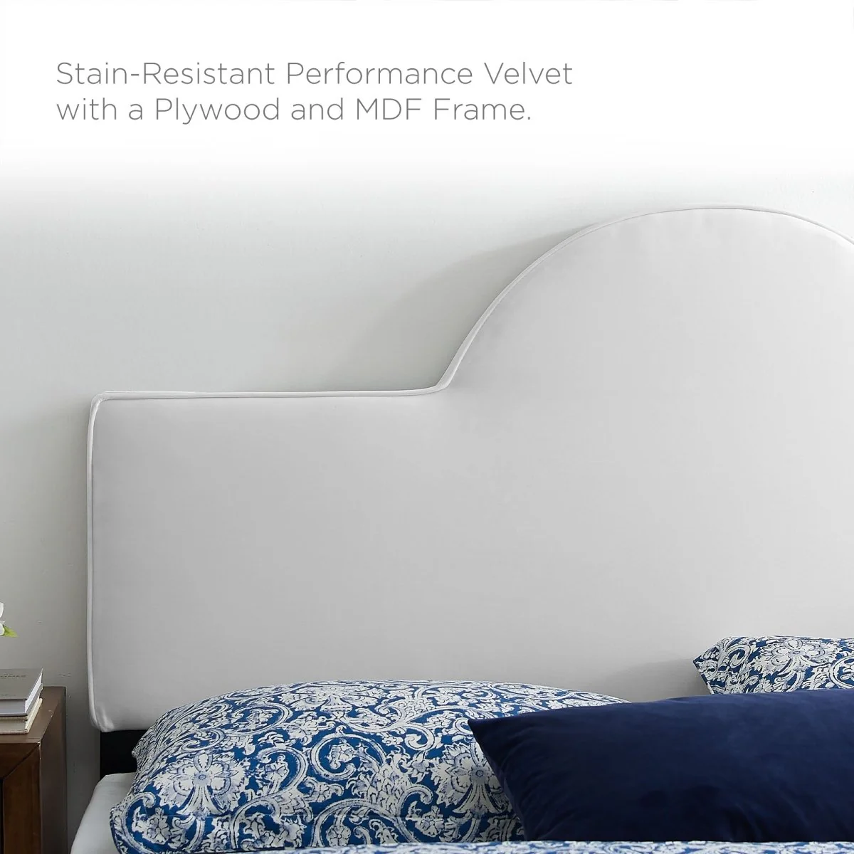 Sunrise Arch Performance Velvet Platform Bed with Gold Detail - Image 29