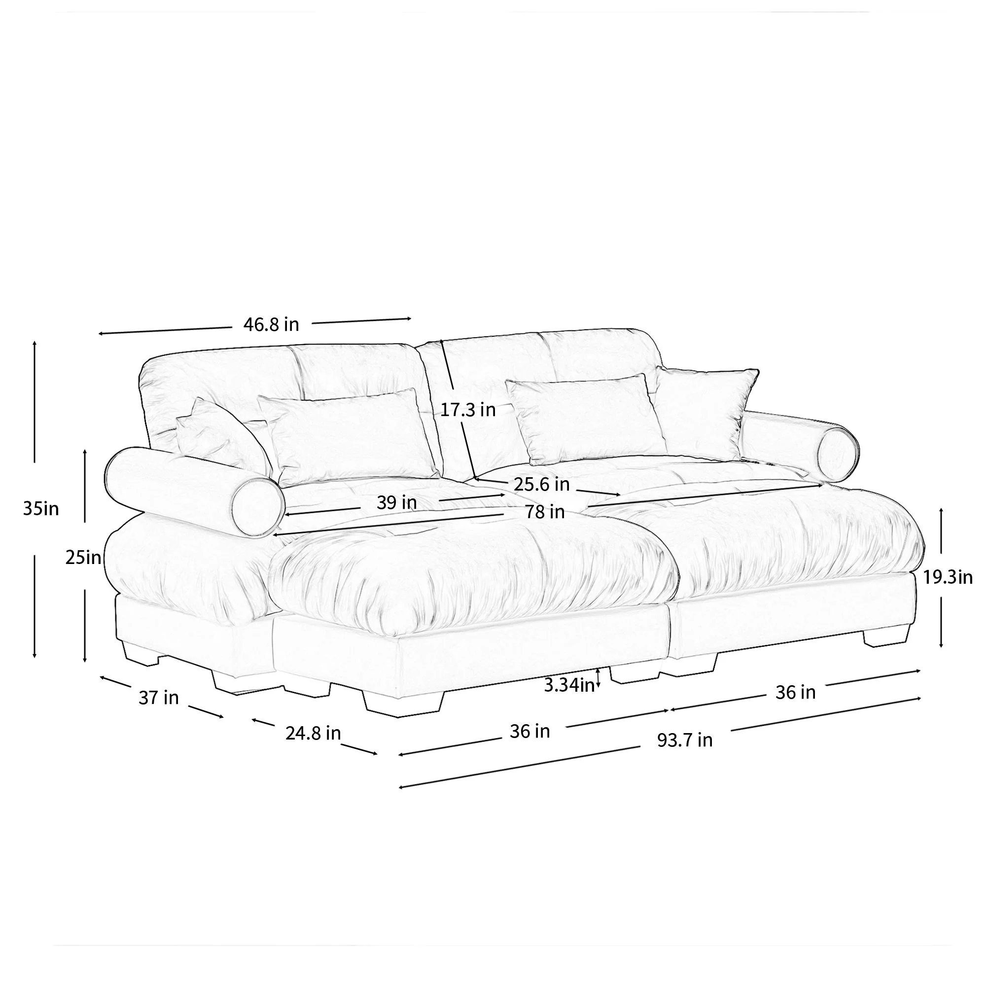 Super Comfort Oversized Modular Sectional Sofa With Movable Ottoman - Image 102