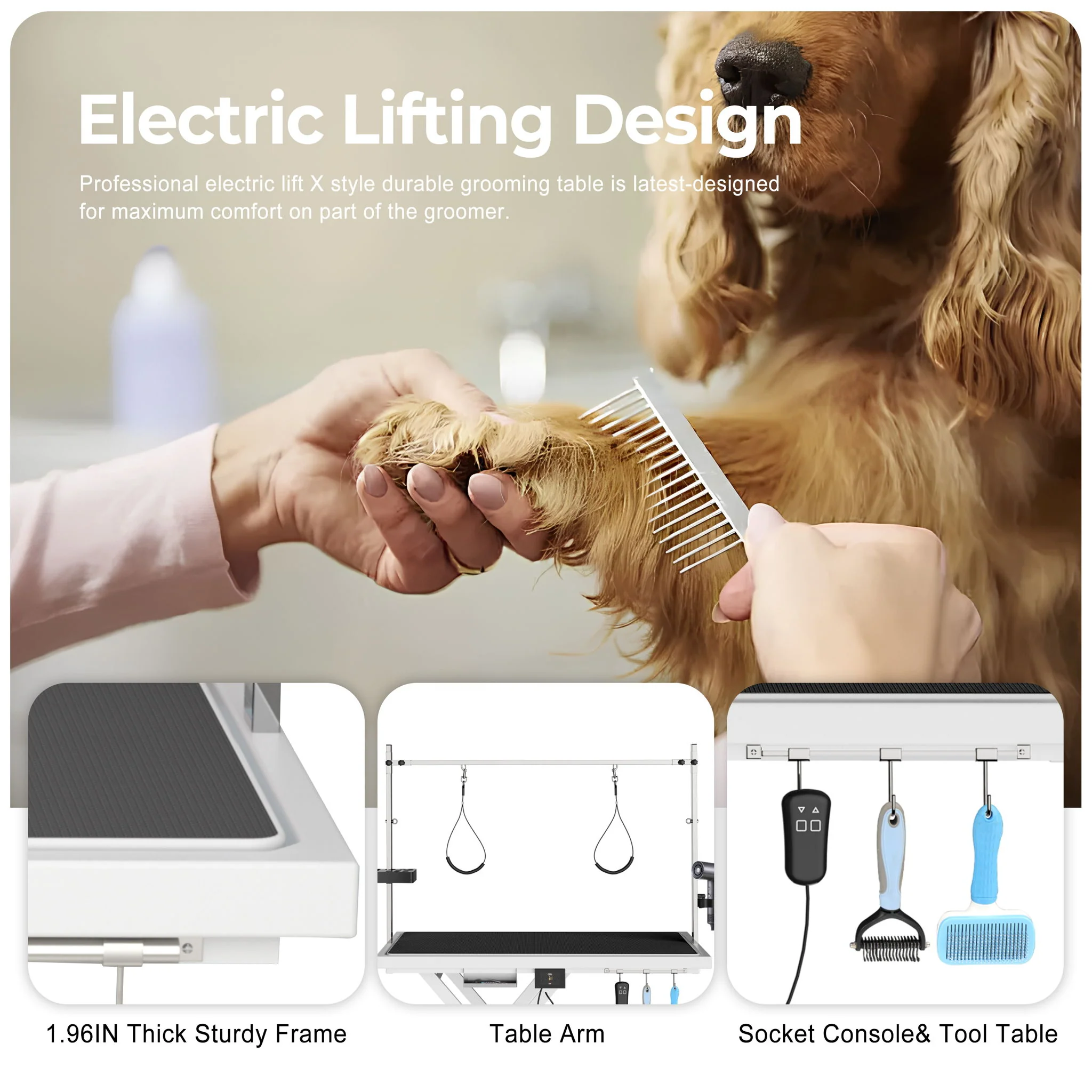 Super Deluxe Electric Pet Grooming Table, Height Adjustable - Image 10