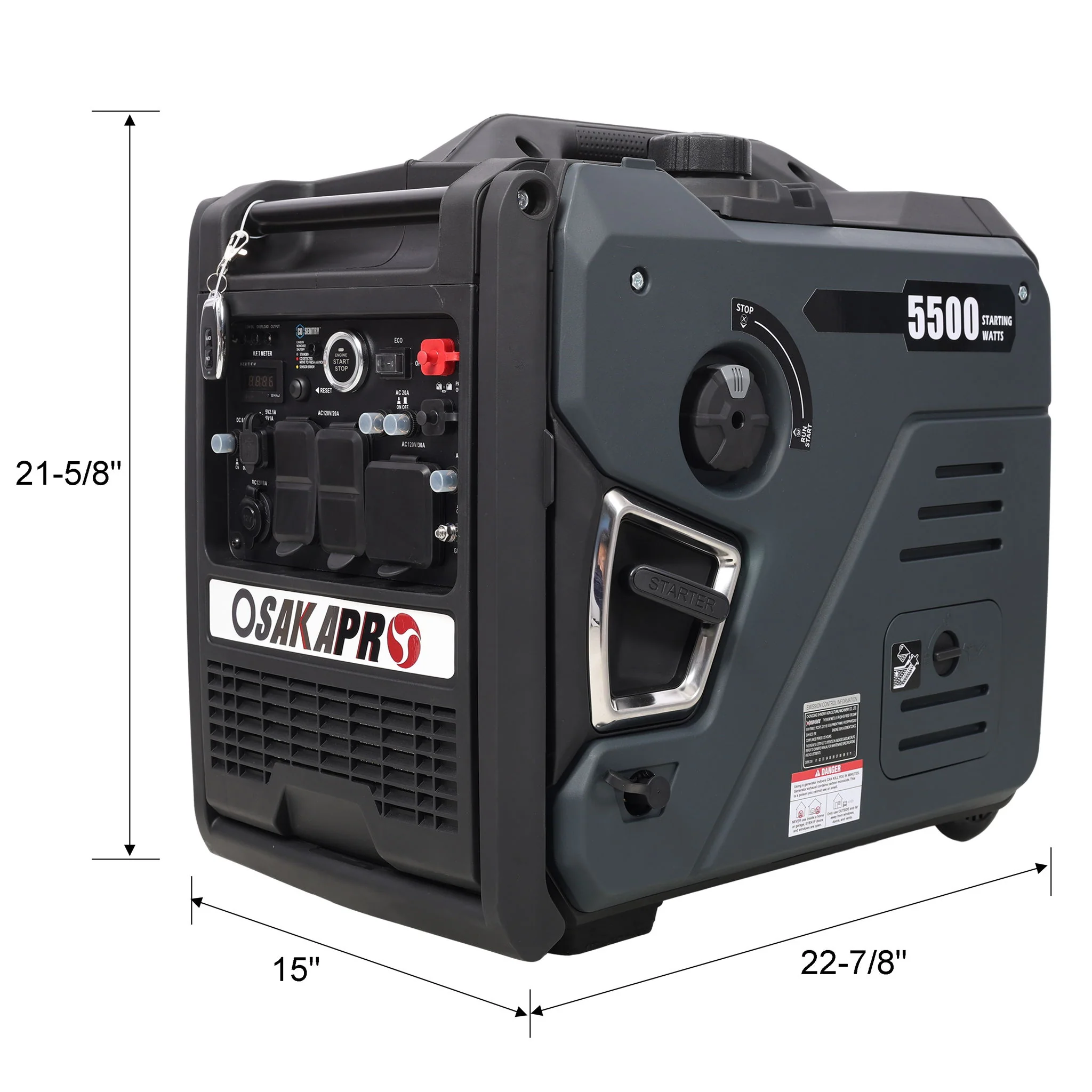 Super Quiet Inverter Generator 5.5Kw Portable Dual Fuel Electric & Remote Start Aluminium - Image 5